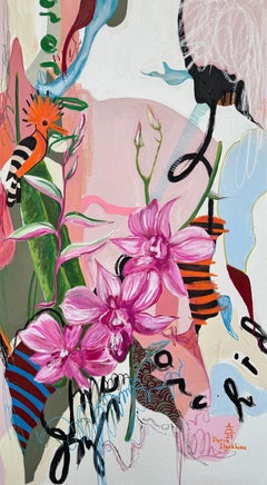 Sogni dell'Upupa,  Tela, tecnica mista, 110x60 cm