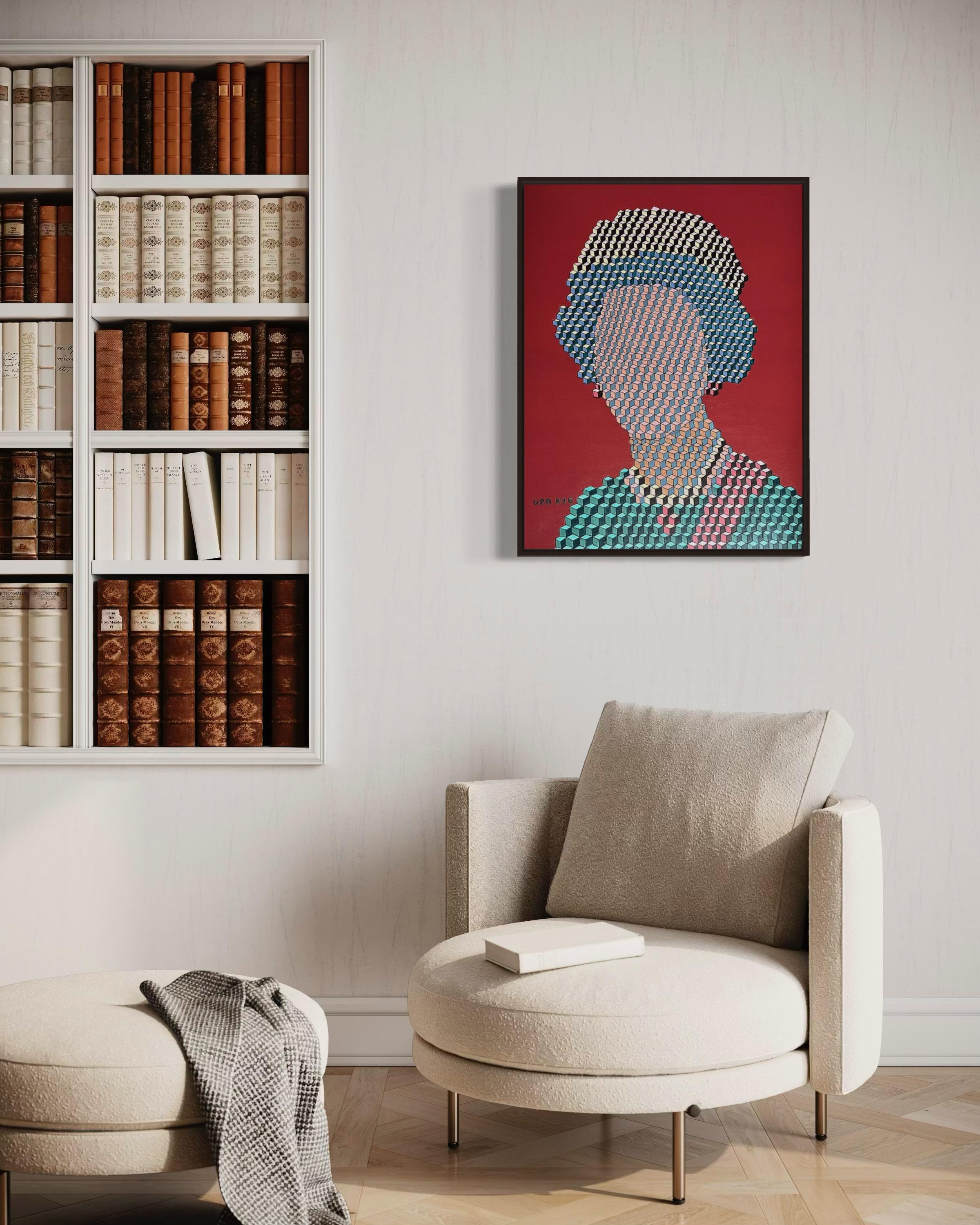 Elizabeth II., 80x60cm, Acryl auf Leinwand im Angebot 1