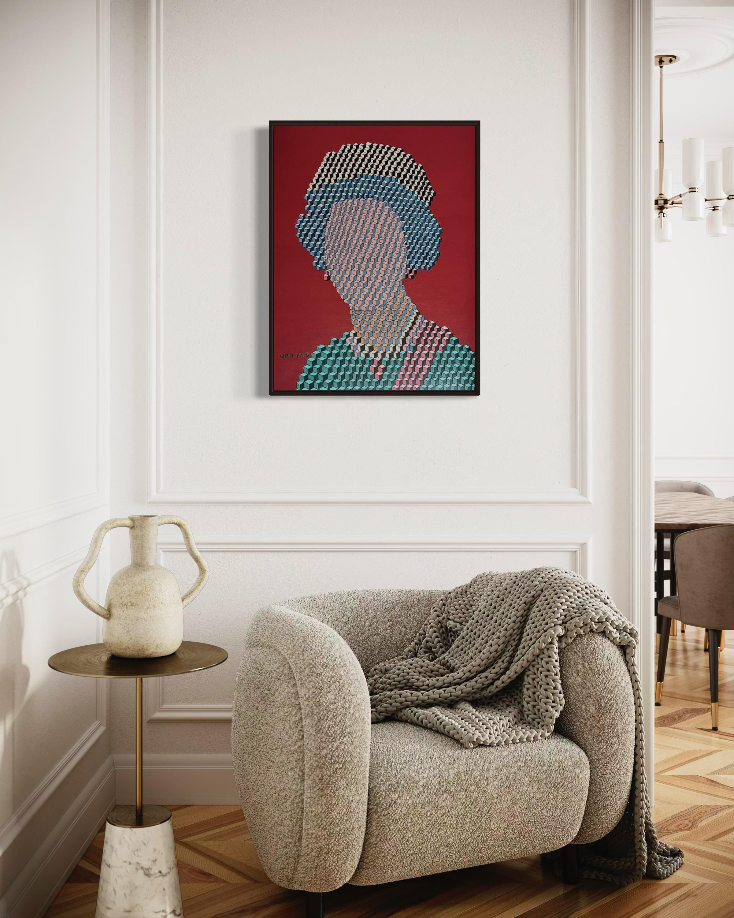 Elizabeth II., 80x60cm, Acryl auf Leinwand im Angebot 2