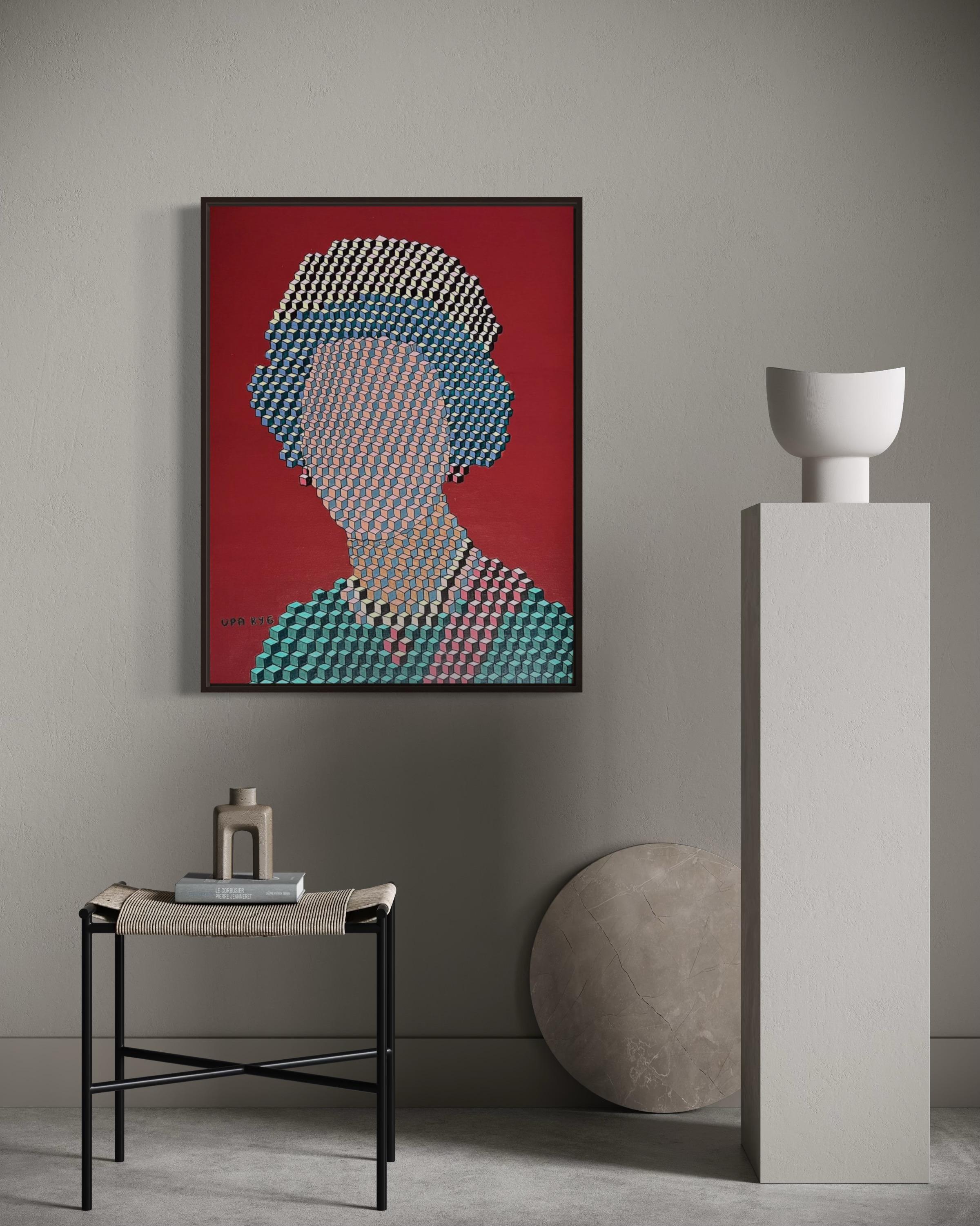 Elizabeth II., 80x60cm, Acryl auf Leinwand im Angebot 6