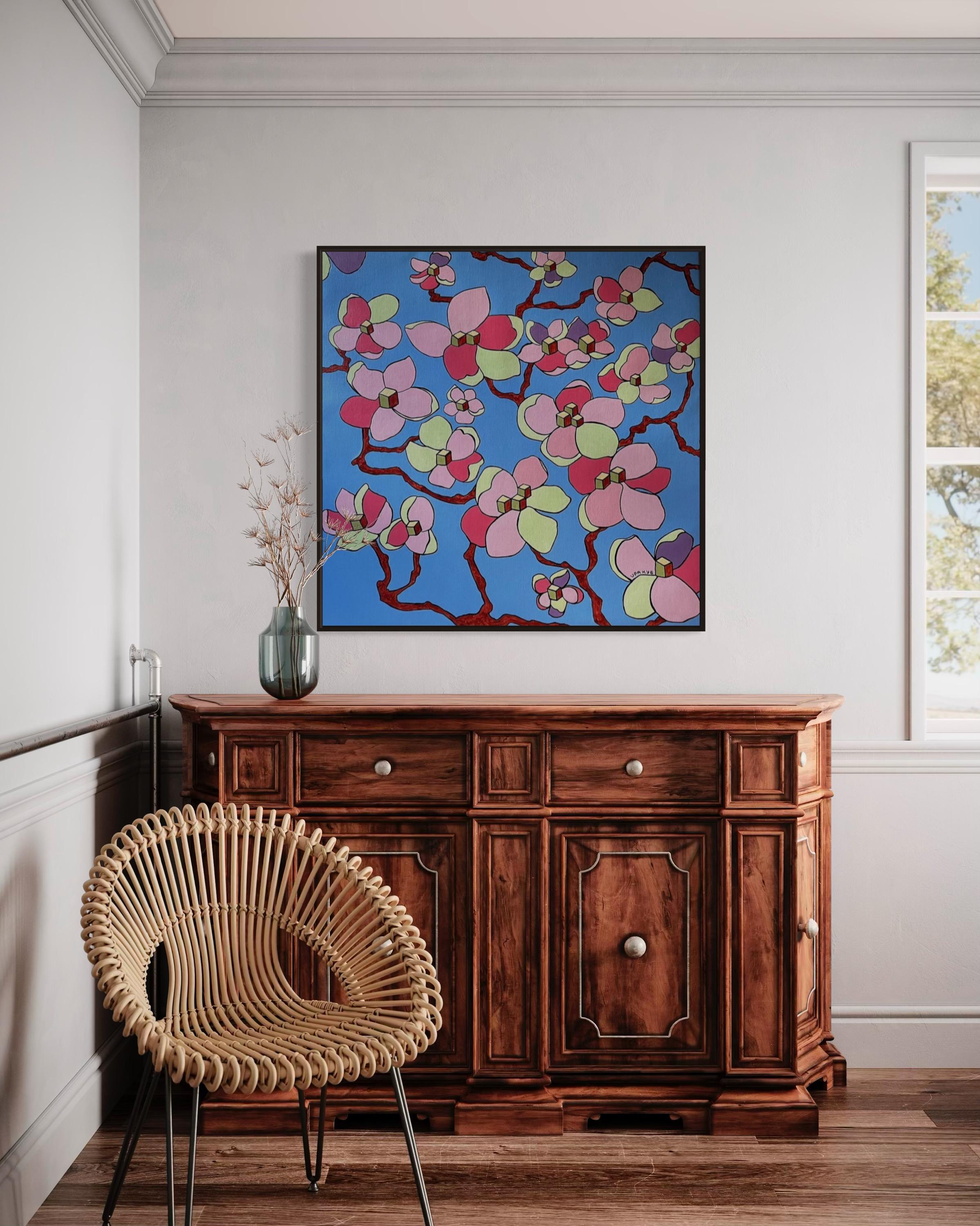 Apfelblüte, 100x100 cm