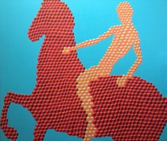 Bathing the red horse, 100x120cm, acrylic on canvas
