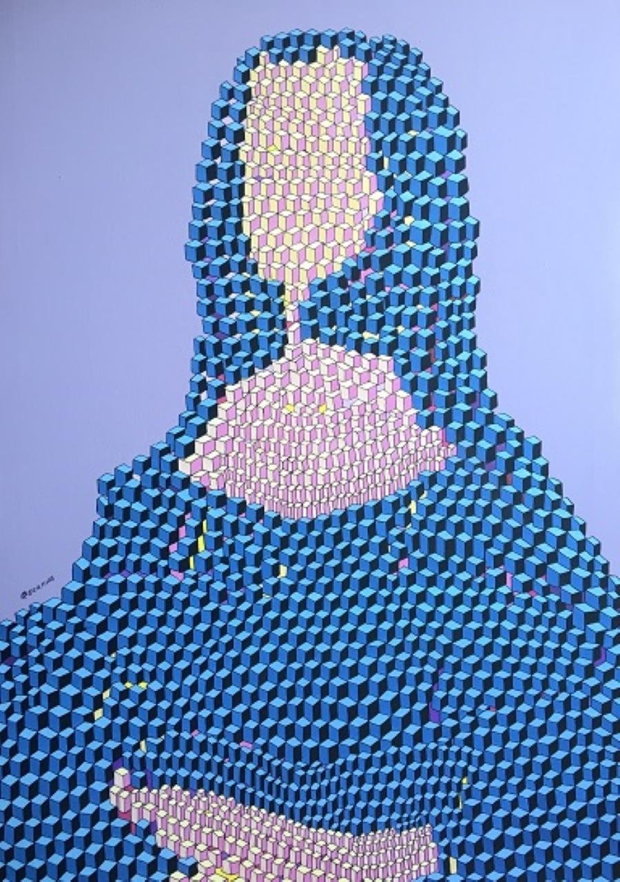 Monna Lisa, 120x80cm, acrilico su tela - Art di Ira Kub