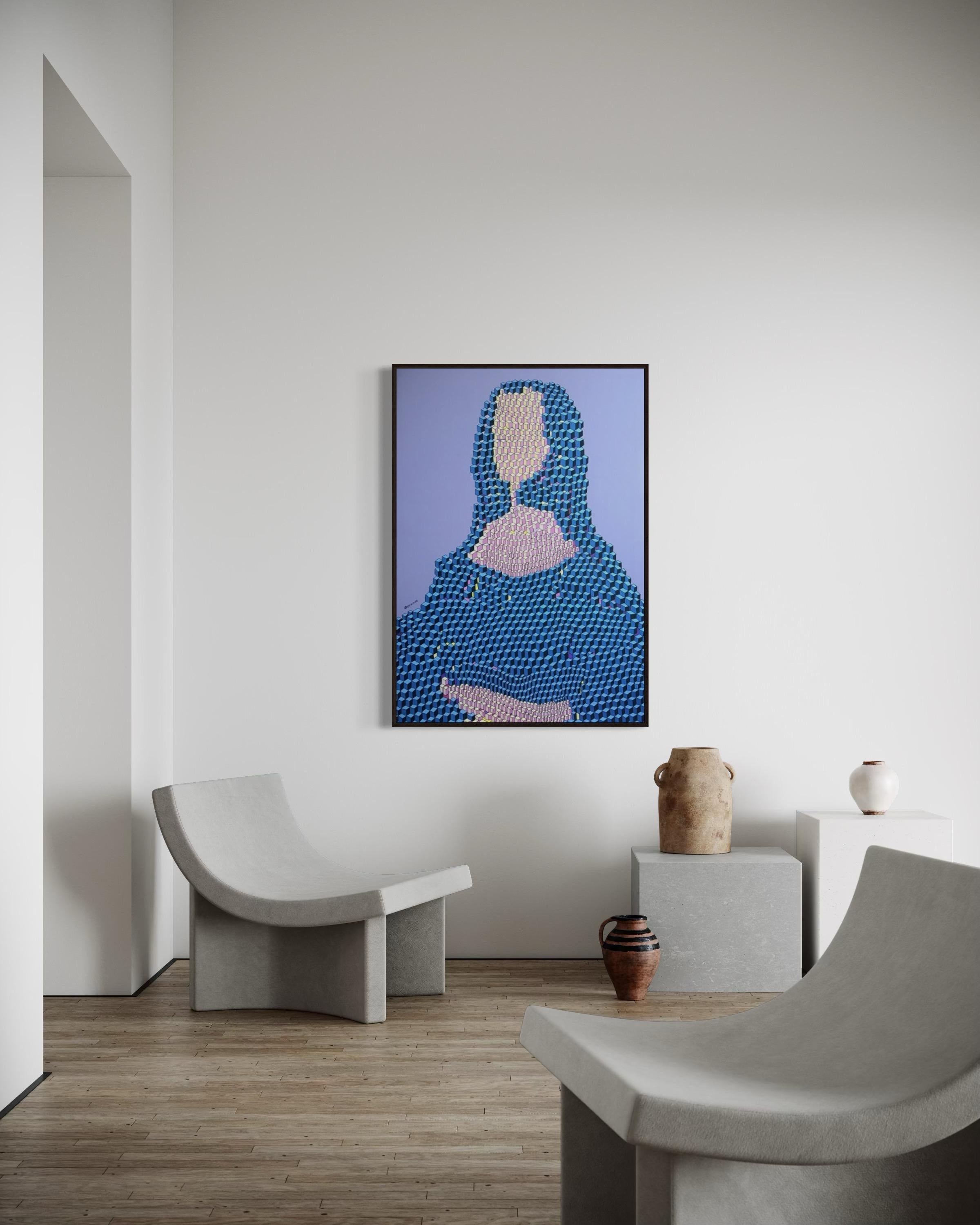Monna Lisa, 120x80cm, acrilico su tela in vendita 2