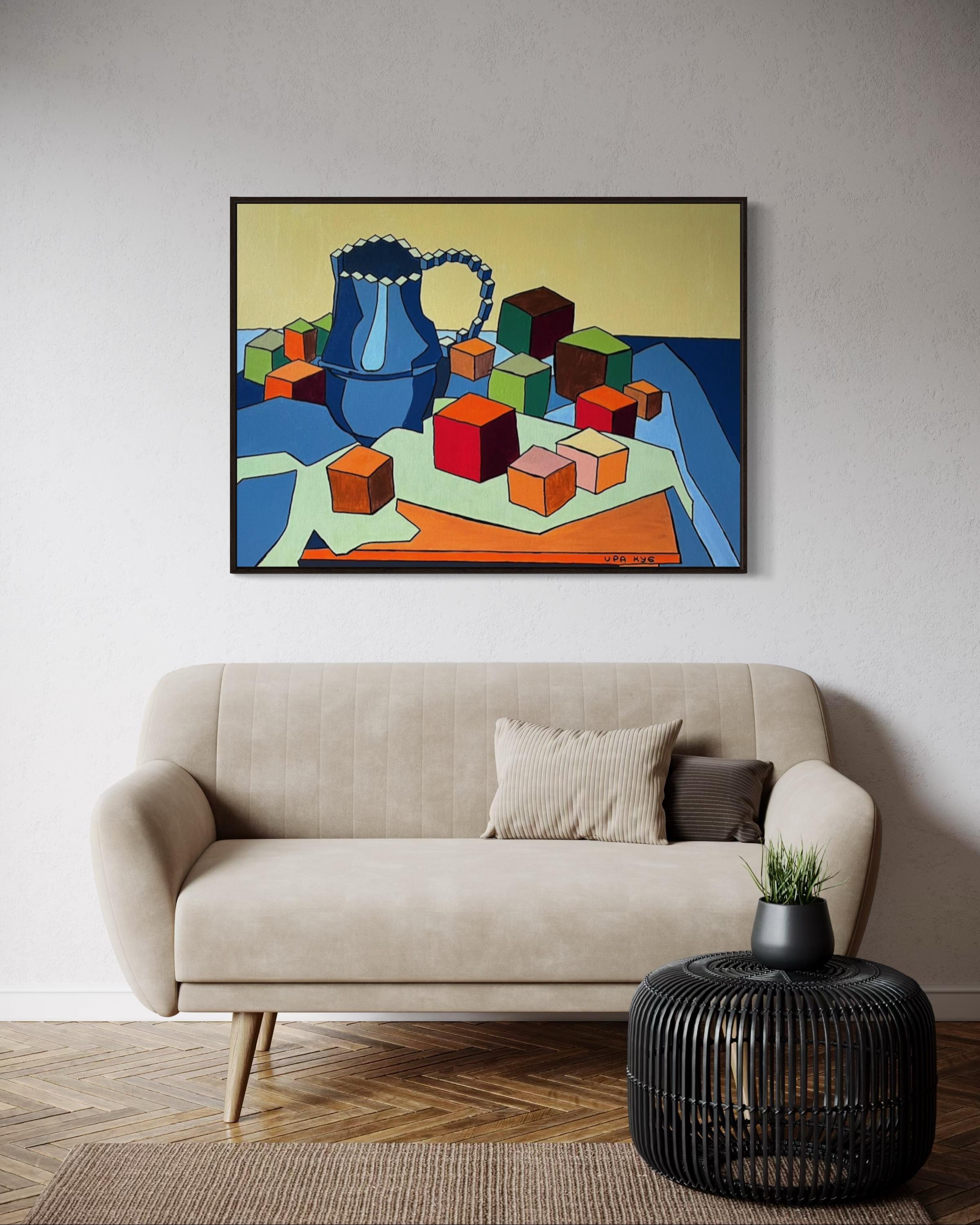 Peaches and jug, 80x100cm