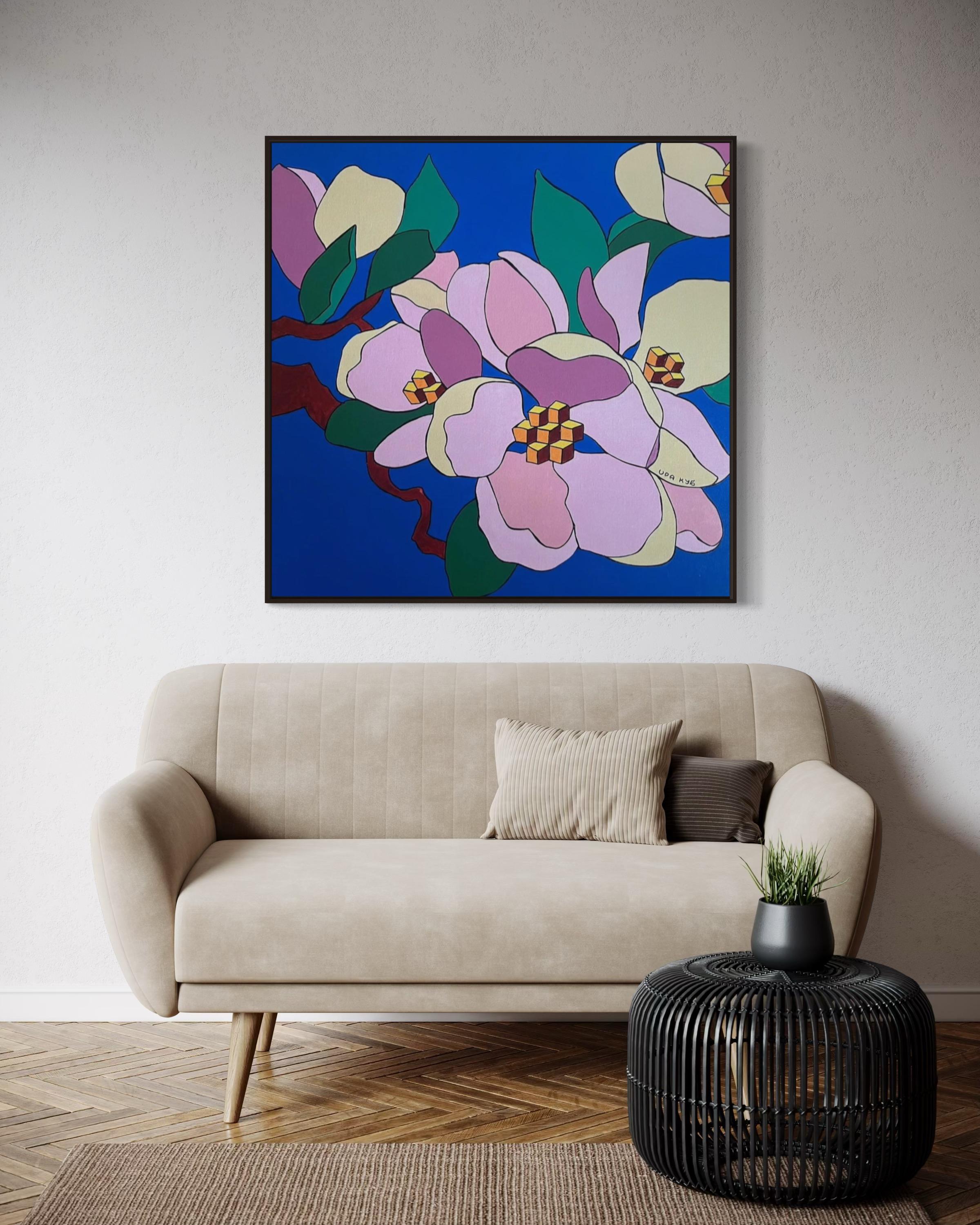 Apfelblüte, 100x100cm, Acryl auf Leinwand (Zeitgenössisch), Painting, von Ira Kub