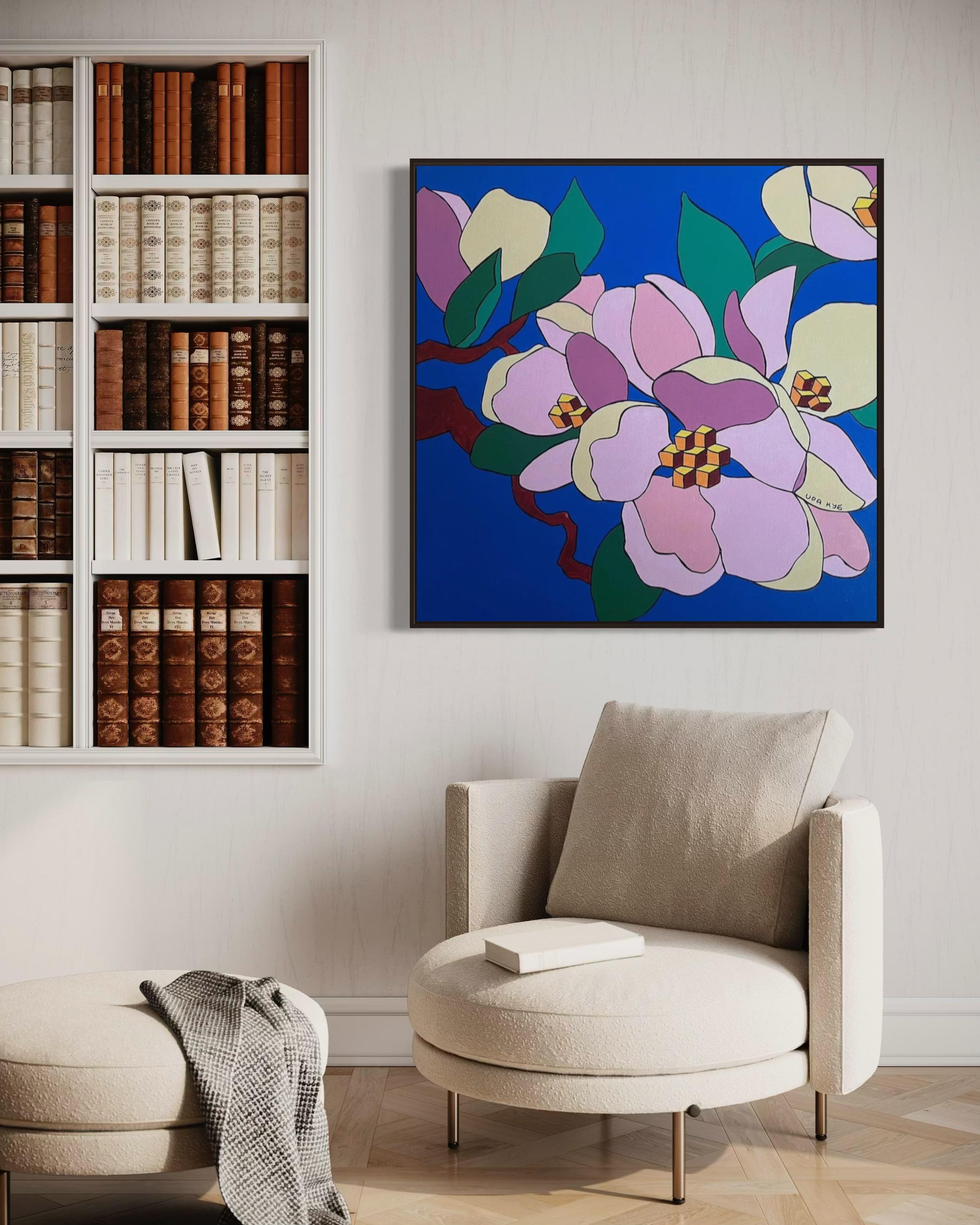 Apfelblüte, 100x100cm, Acryl auf Leinwand im Angebot 1