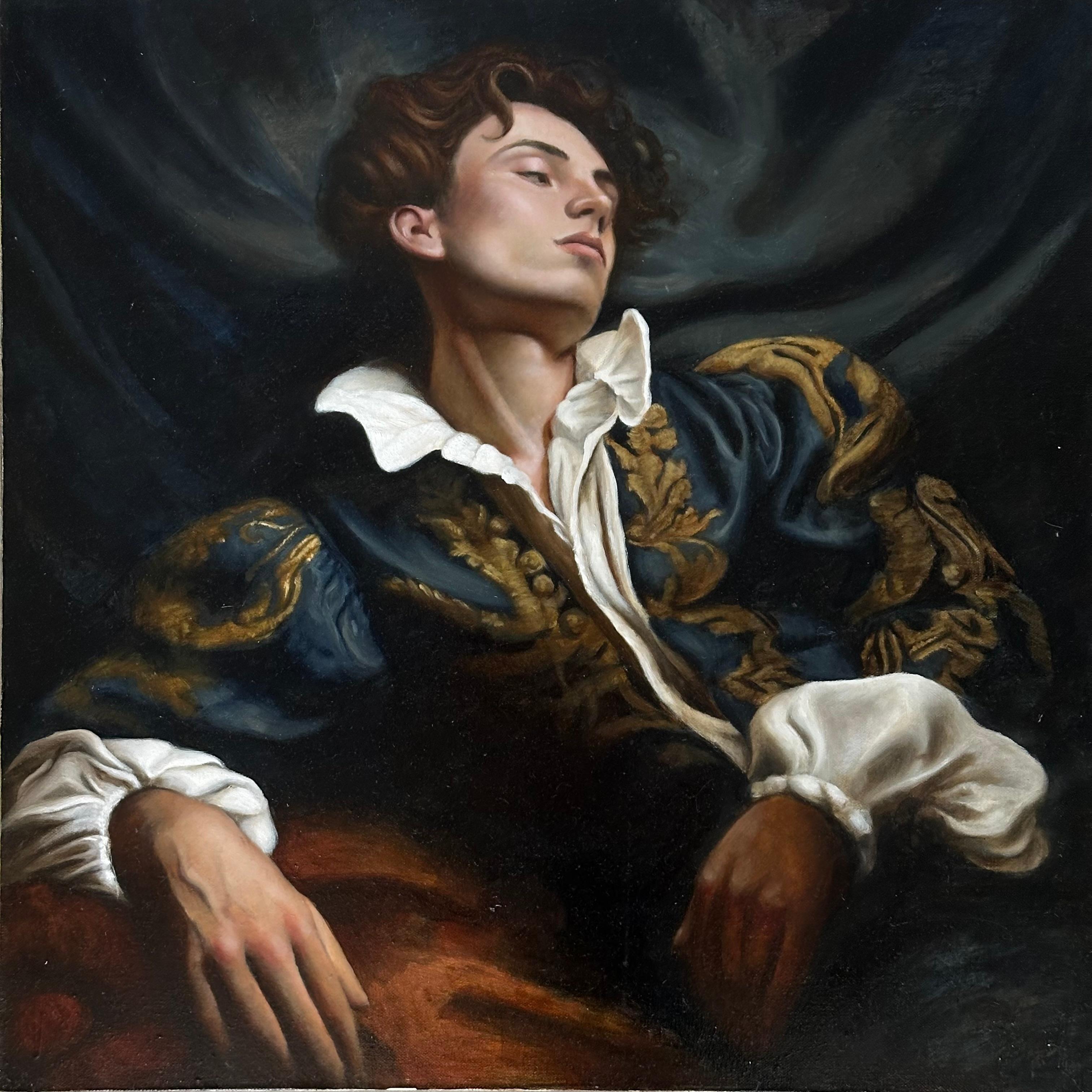 Hombre joven, 60x60cm, óleo sobre lienzo