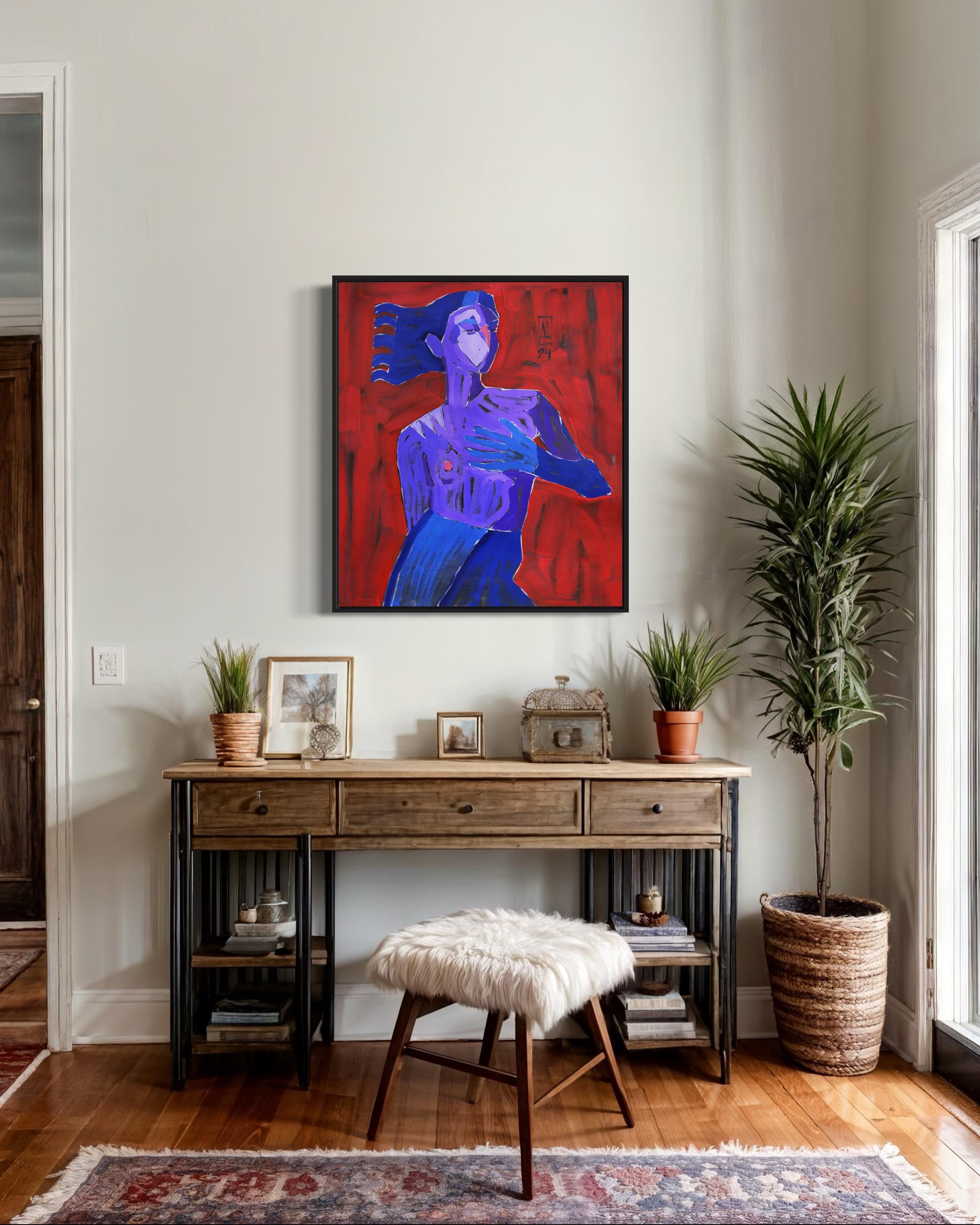 Confessione, 80x70cm, olio su tela - Painting di Anastasiia Danilenko