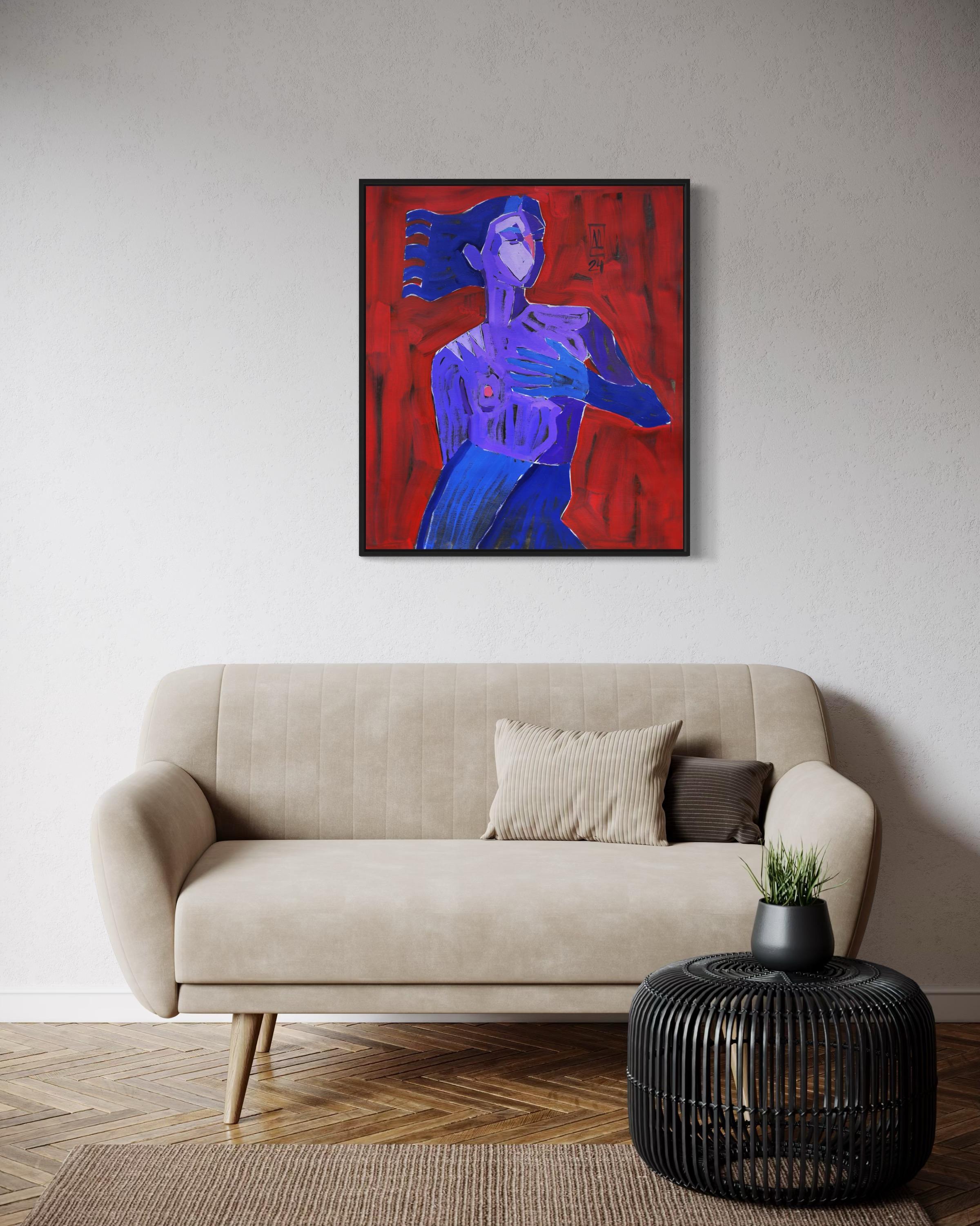 Confessione, 80x70cm, olio su tela - Figurative Painting Marrone di Anastasiia Danilenko