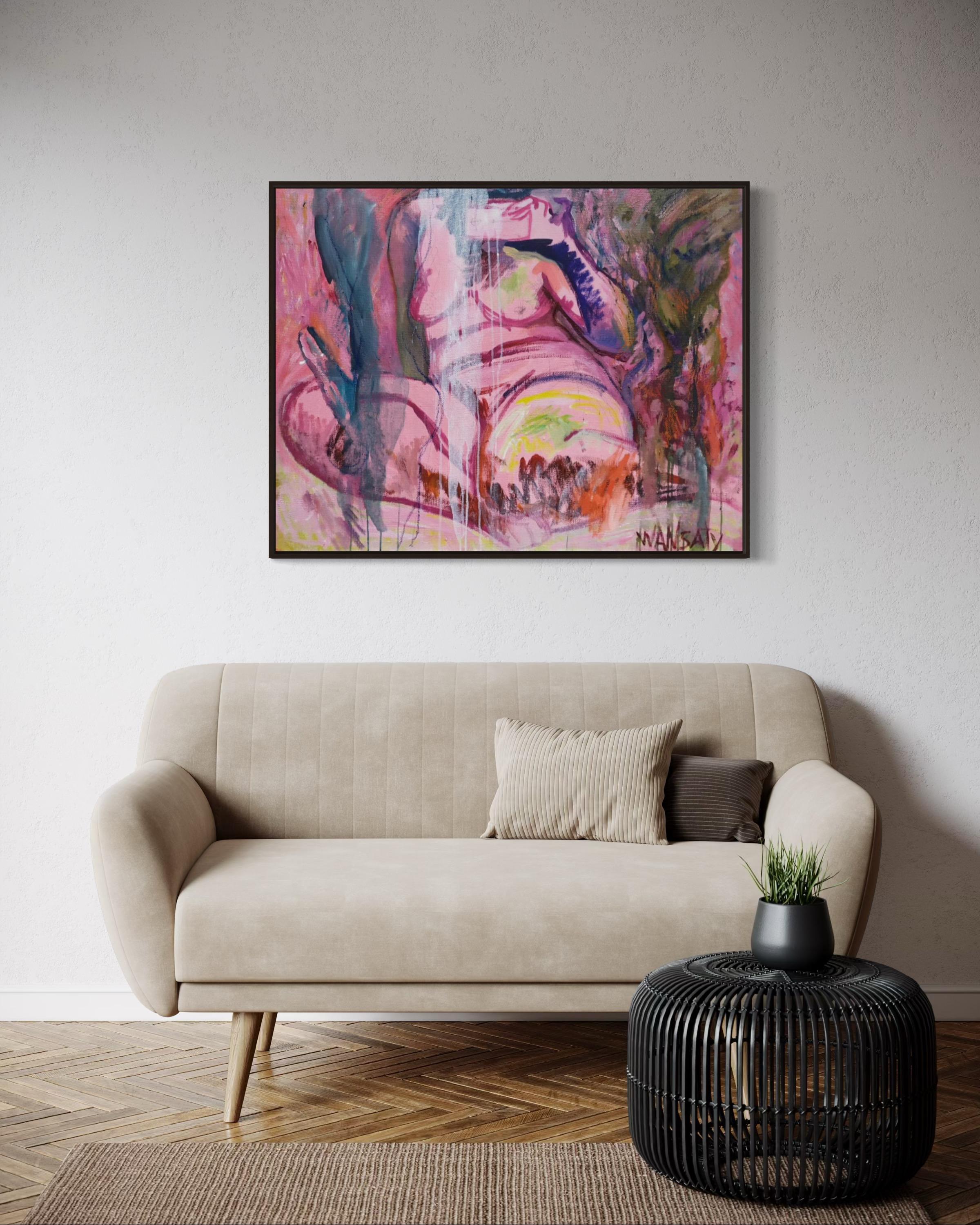Rosa, 80x100cm, acrílico, óleo, lienzo - Art Neoexpresionista de Tatiana Levchenko