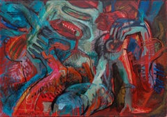 Immersione, 70x100cm, acrilico, olio, tela