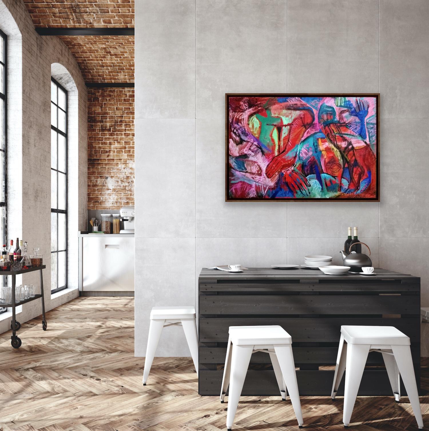 Generalisation, 70 x 100 cm, acrylique sur toile en vente 1