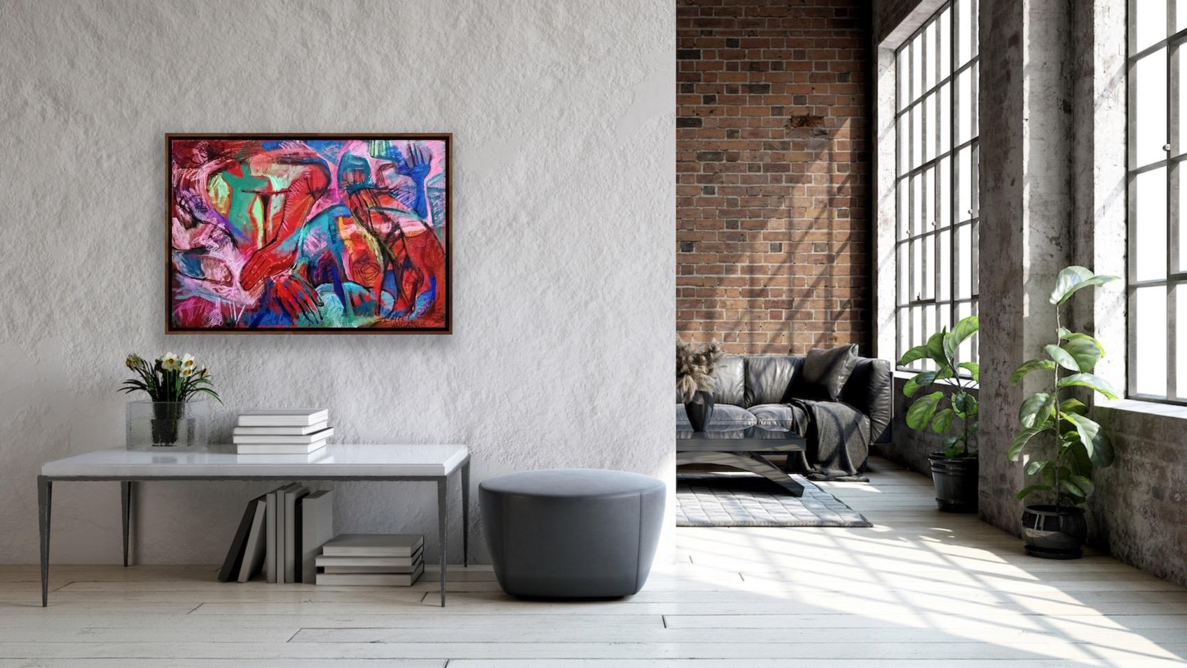 Generalisation, 70 x 100 cm, acrylique sur toile en vente 2