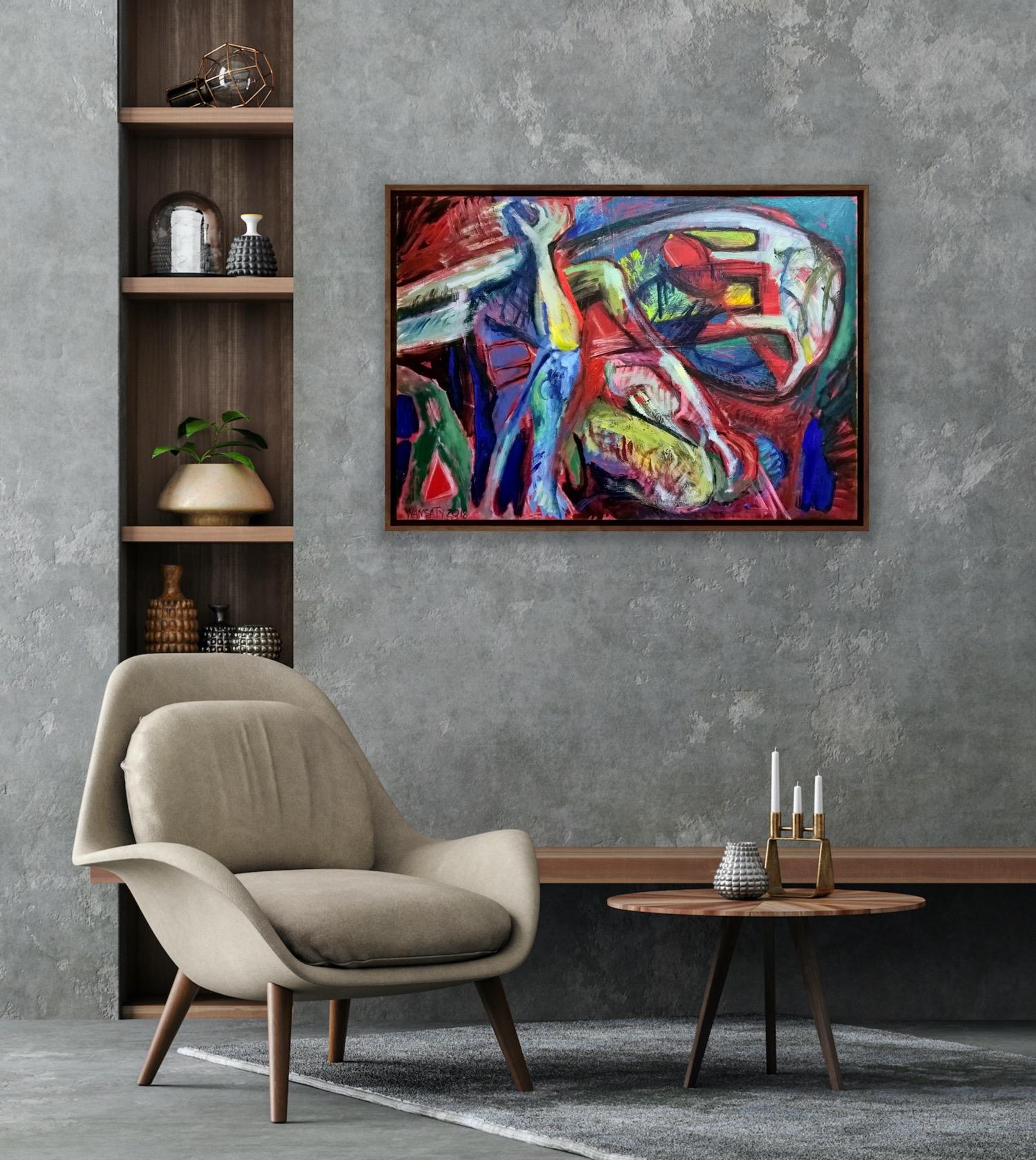 Dialogue, 70x100cm, Acryl, Öl, Leinwand im Angebot 2