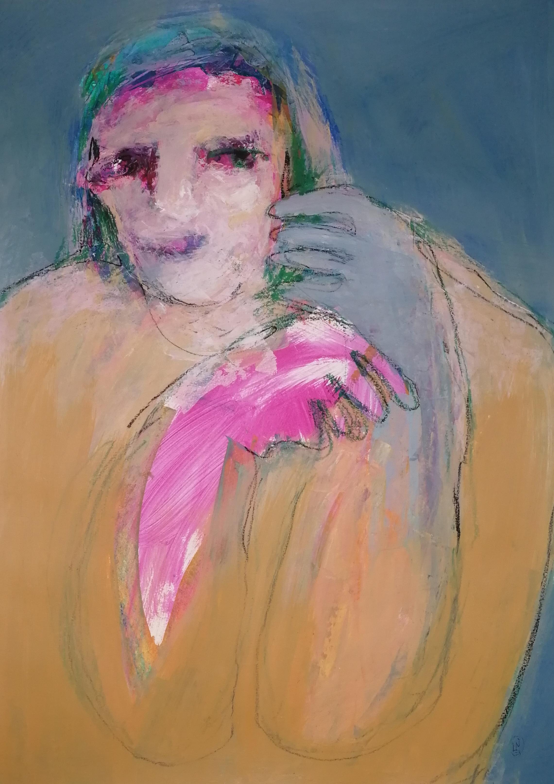 Untittle, 78x54cm, acrilico, carta - Painting di Elena Naushirvanova 