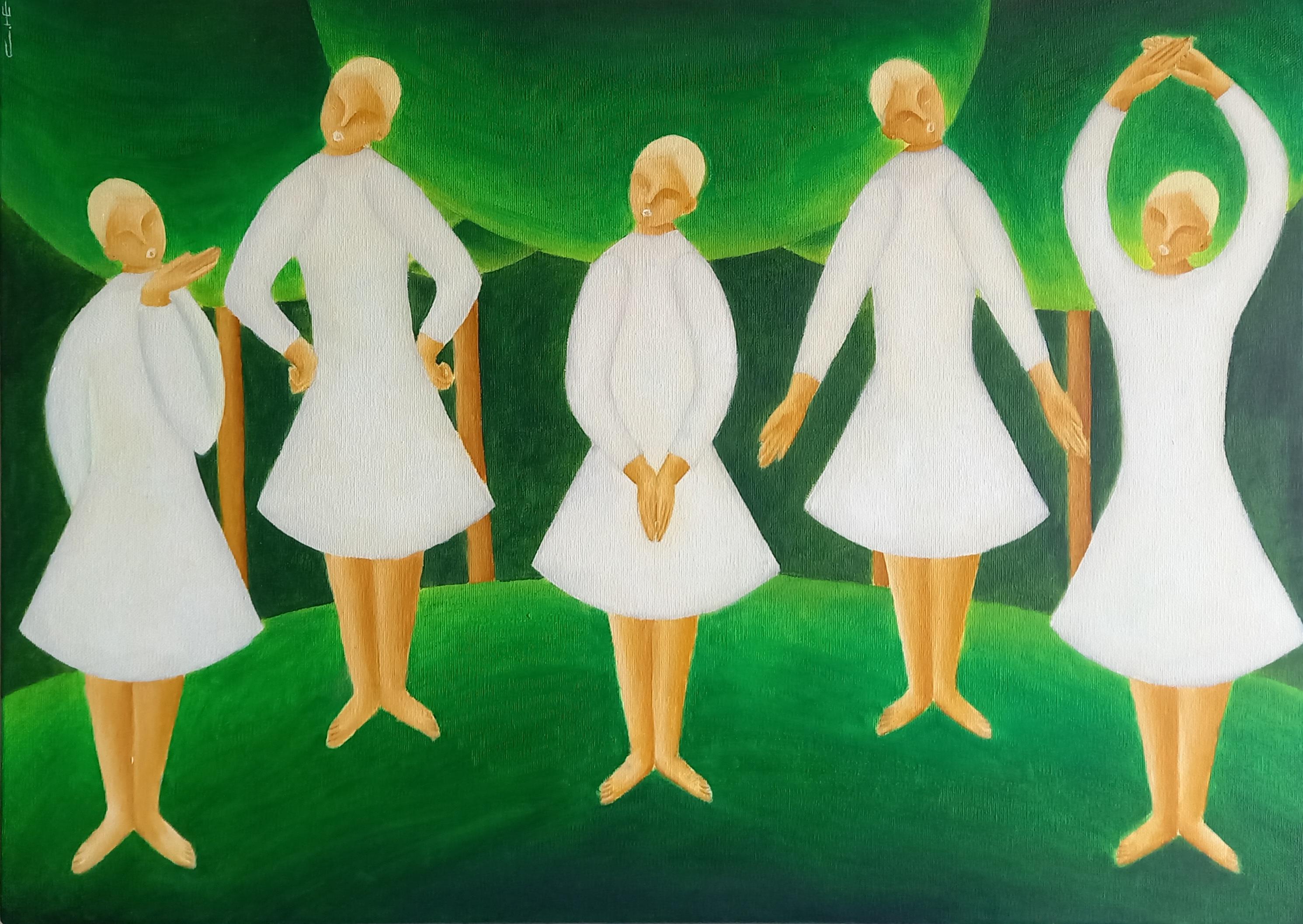 Singing in the meadow, 50x70cm, huile sur toile - Art de Sasha Katinauskiene