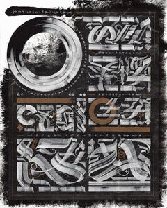 Back side of moon, 61x48cm, acrilico/inchiostro/carta