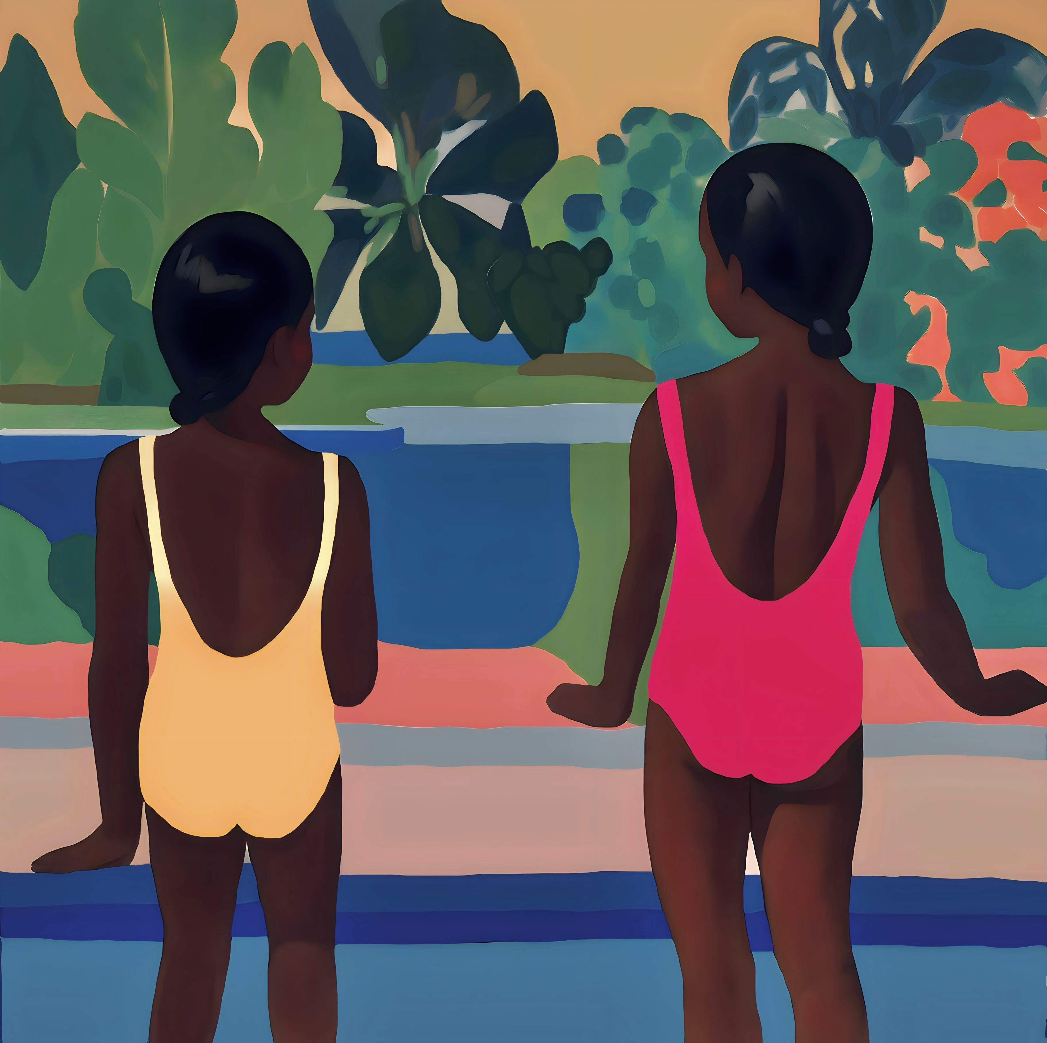 Schwesterhood , 70x70cm, Druck auf Leinwand. Auflage 20 Teile. – Art von Nina Tsoriti