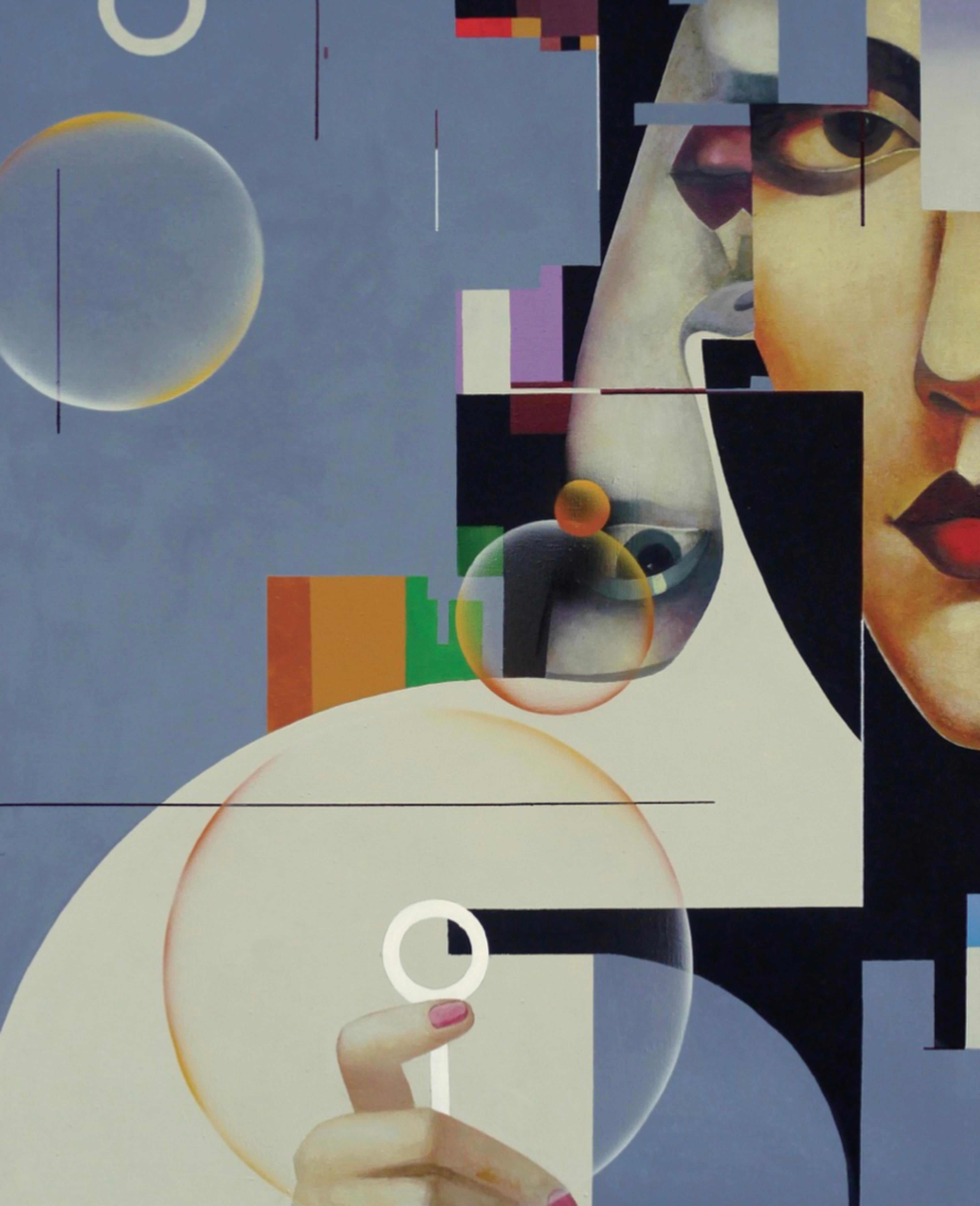 Talk, 110 x90 cm, acrylique sur toile - Art de Olga Rikun