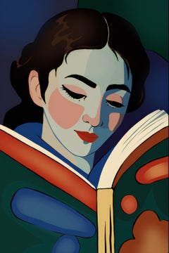 Durante la lettura, 70x47cm, stampa su tela.Edizione 20 pezzi.