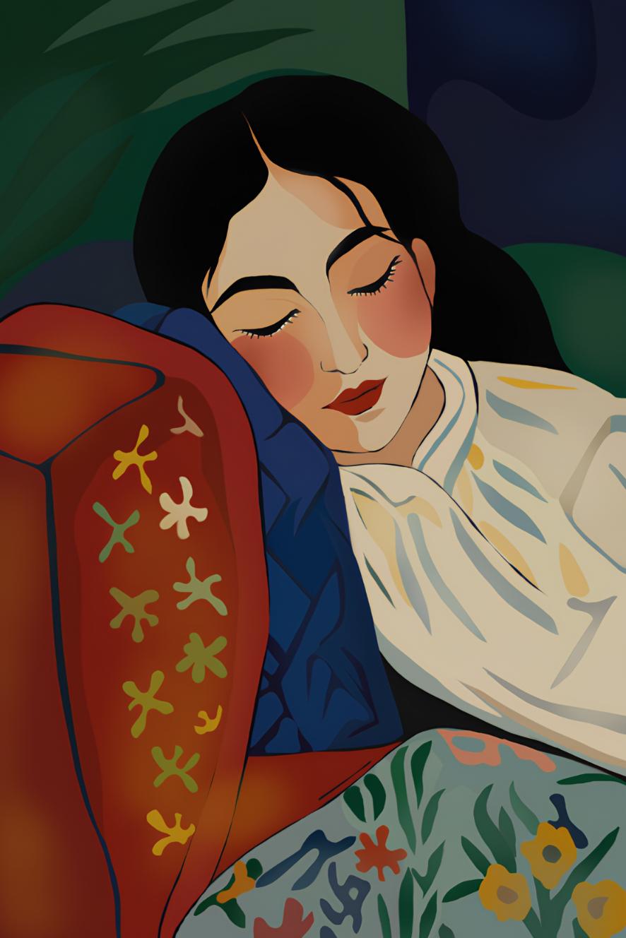 Dormire, 70x47cm, stampa su tela.Edizione 20 pezzi. - Art di Nina Tsoriti