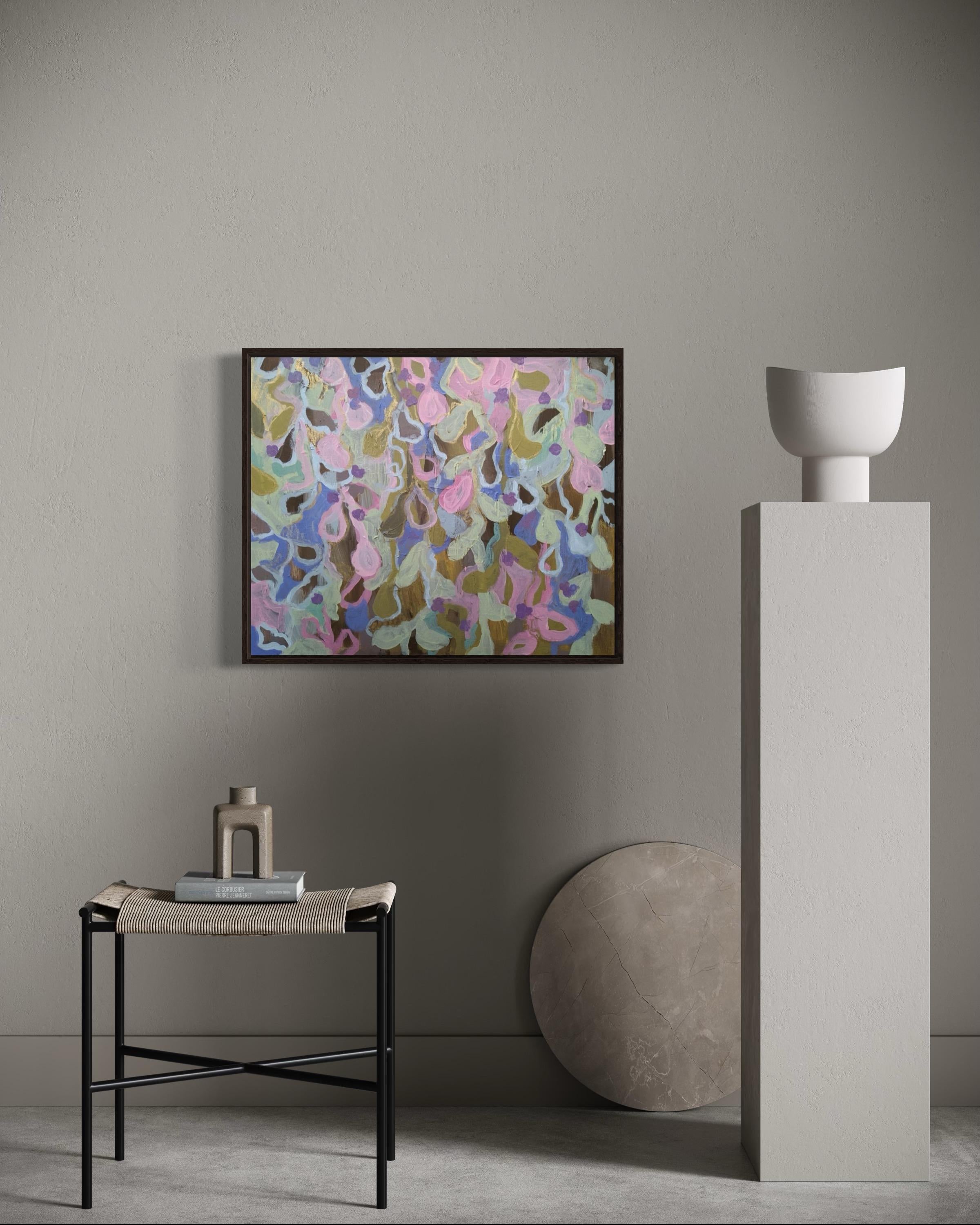 Abstracción floral N2, 50x60 cm, acrílico sobre lienzo - Painting de Fleur
