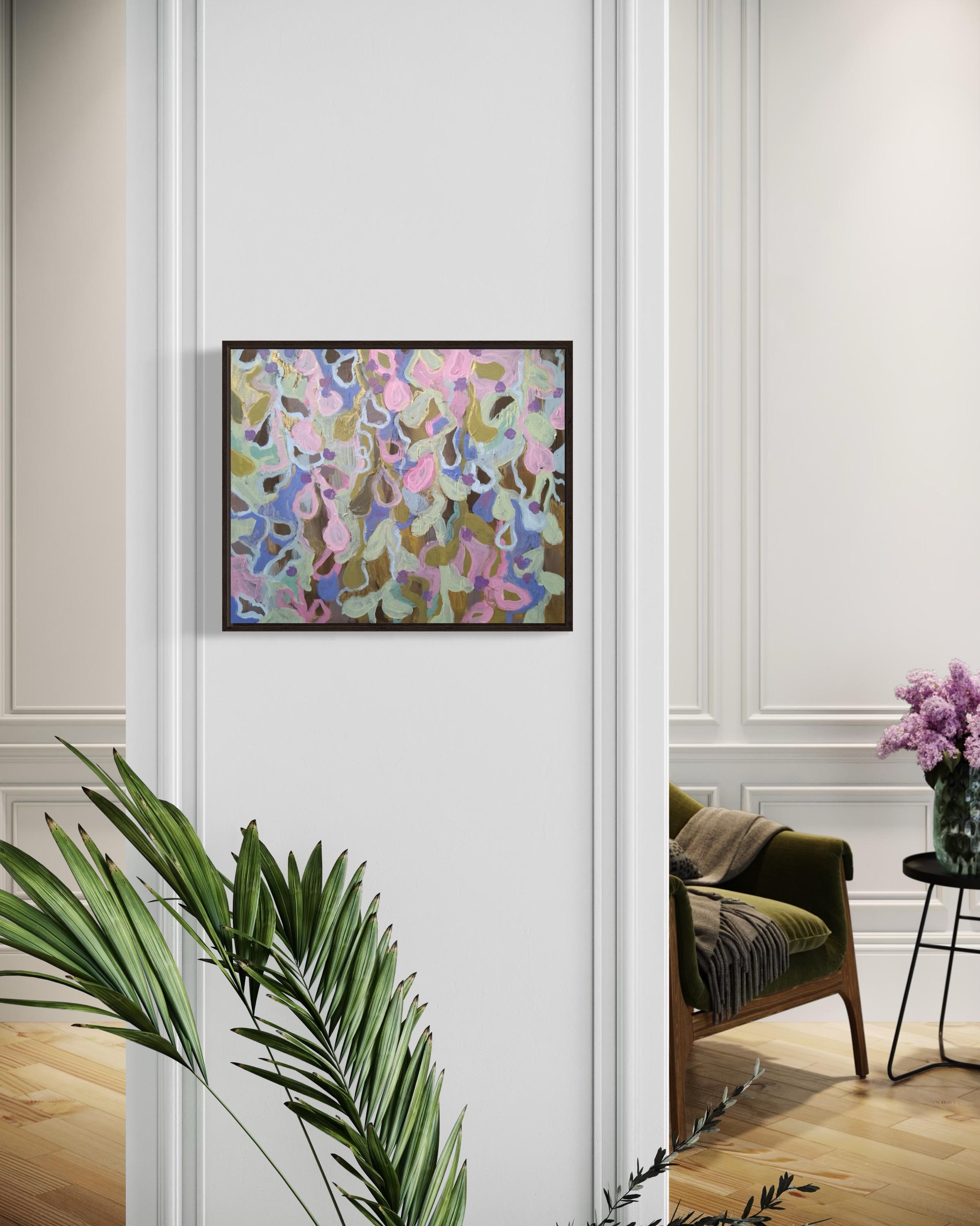 Abstracción floral N2, 50x60 cm, acrílico sobre lienzo en venta 3