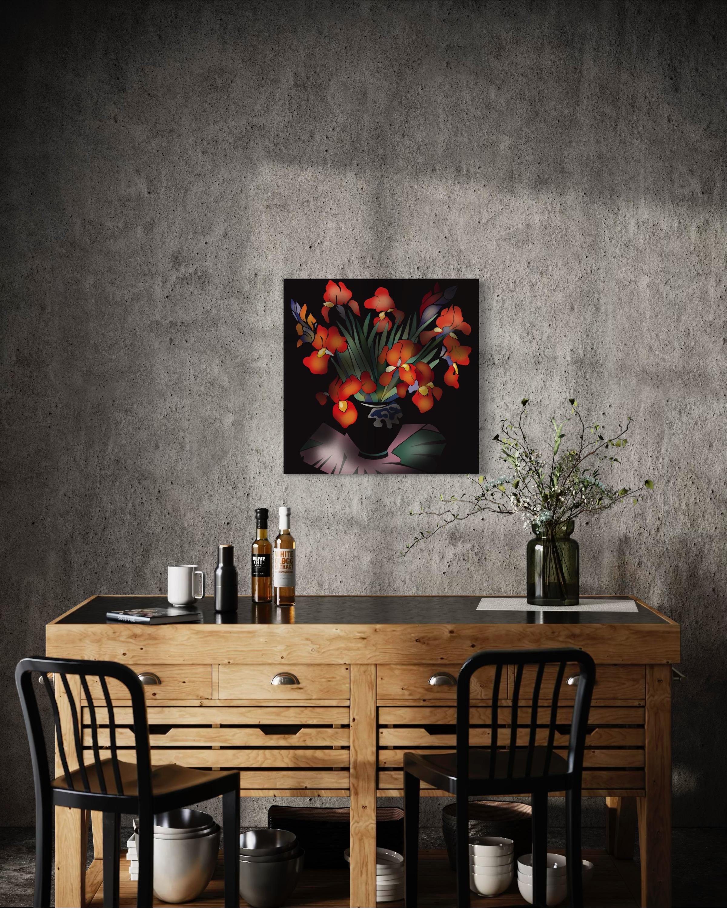 Natura morta, 70x70cm, stampa su tela. Edizione 20 pezzi. - Print Pop Art di Nina Tsoriti