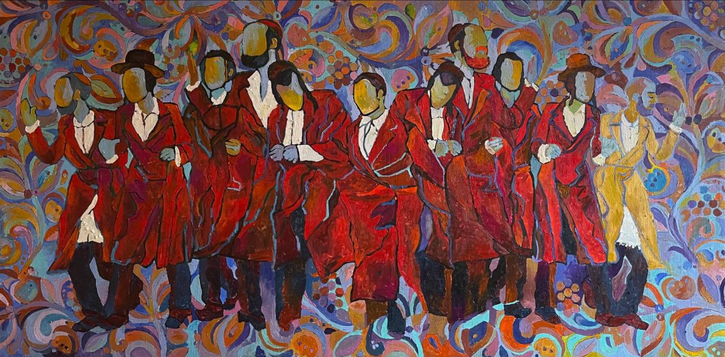 Golden lapserdak, 100 x 200 cm, huile, toile - Painting de Tanya Brodskaya