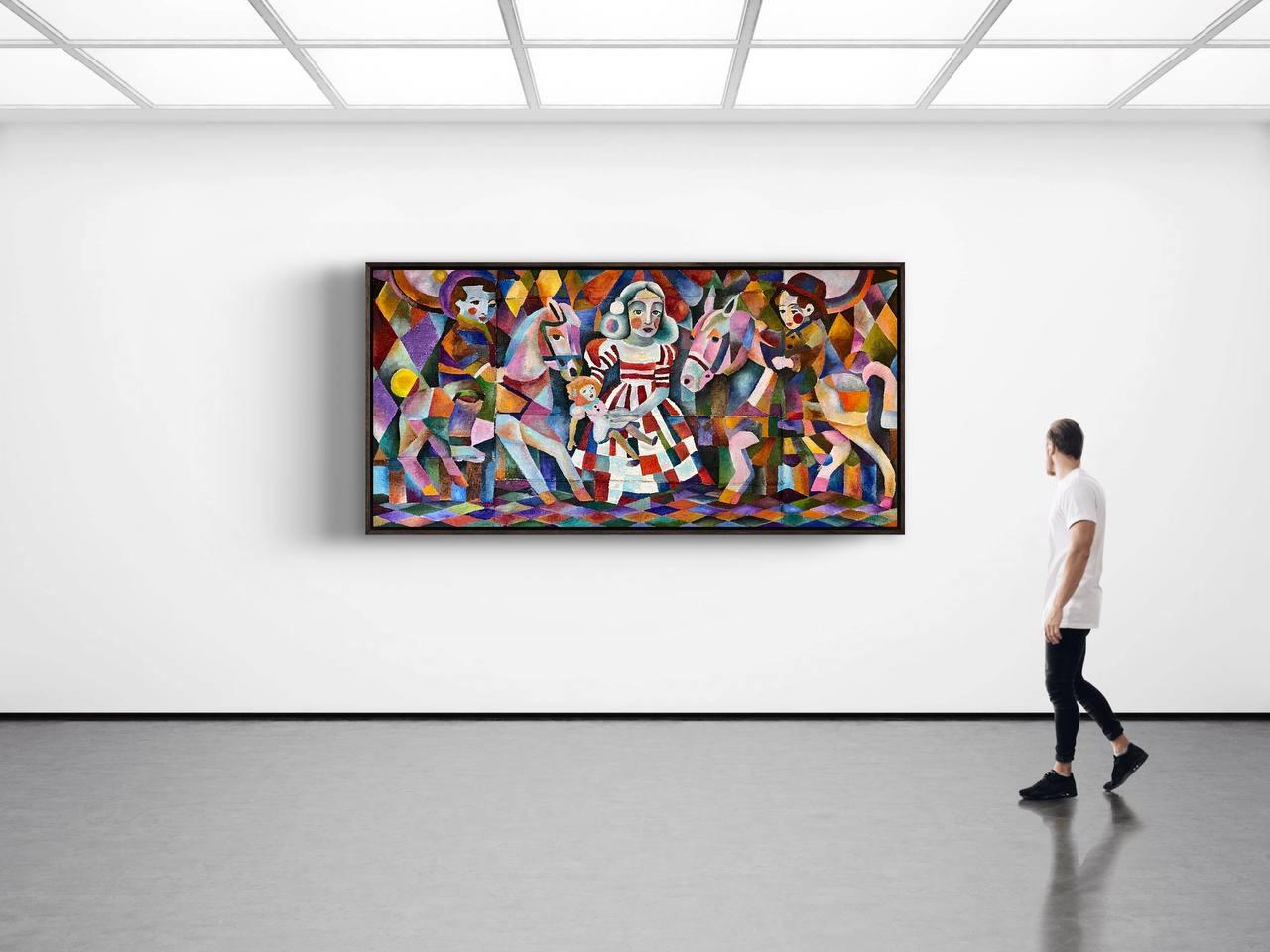 Rosa Rennen, 100x200cm, Öl/Sand/Leinwand (aus mehreren Teilen genäht) im Angebot 2