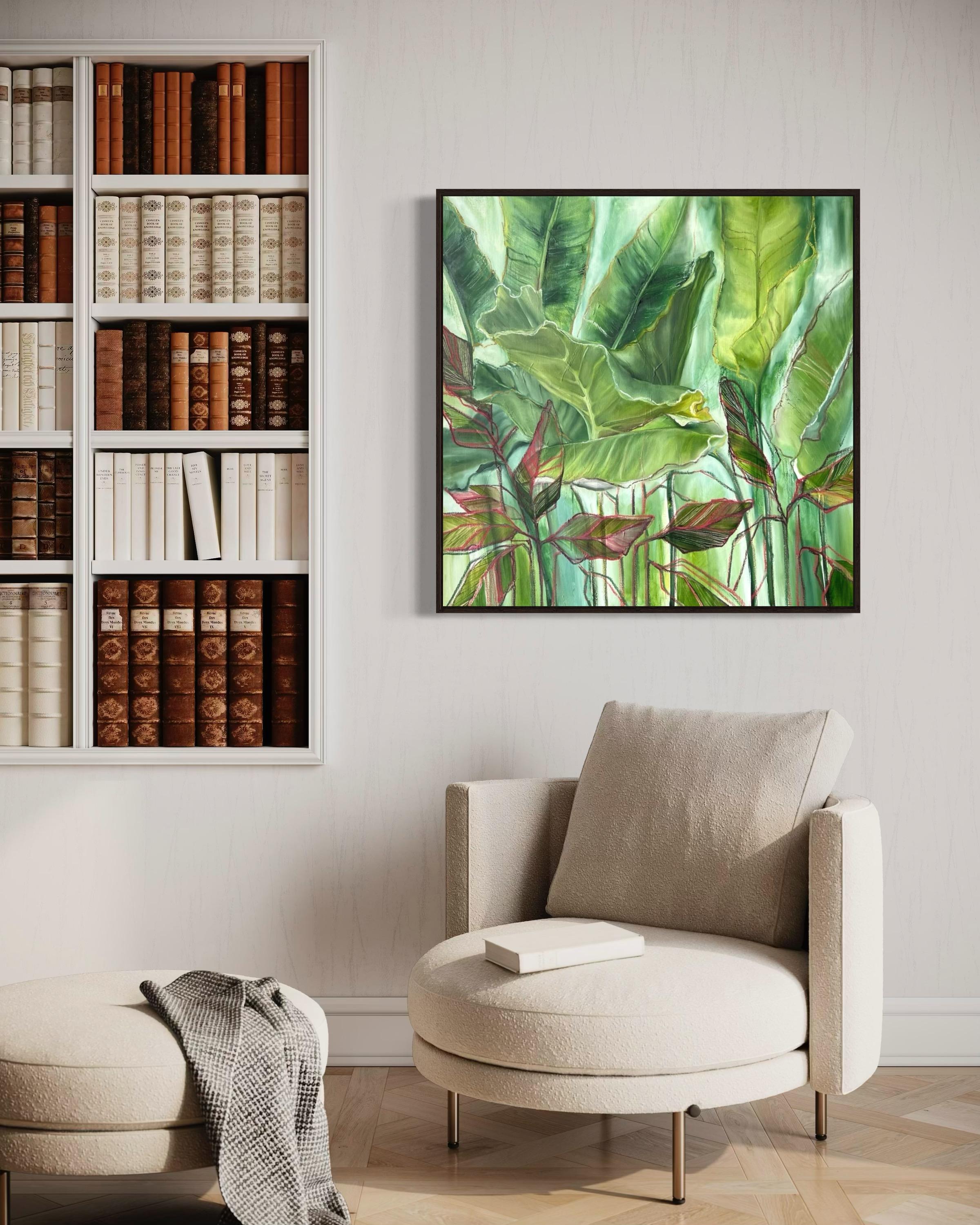 día soleado, 90x90 cm, óleo sobre lienzo - Art Contemporáneo de Inna Sumina