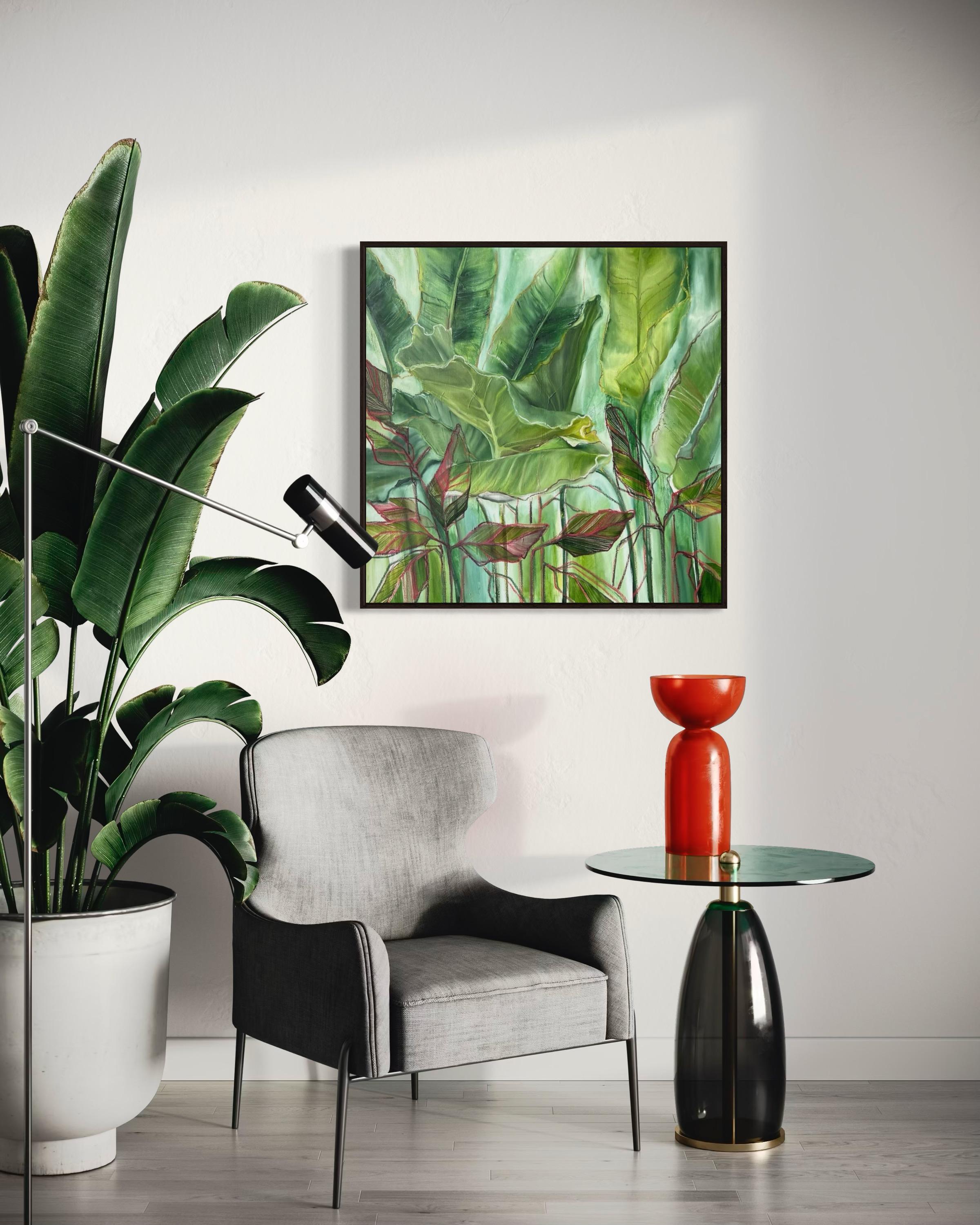 día soleado, 90x90 cm, óleo sobre lienzo en venta 1