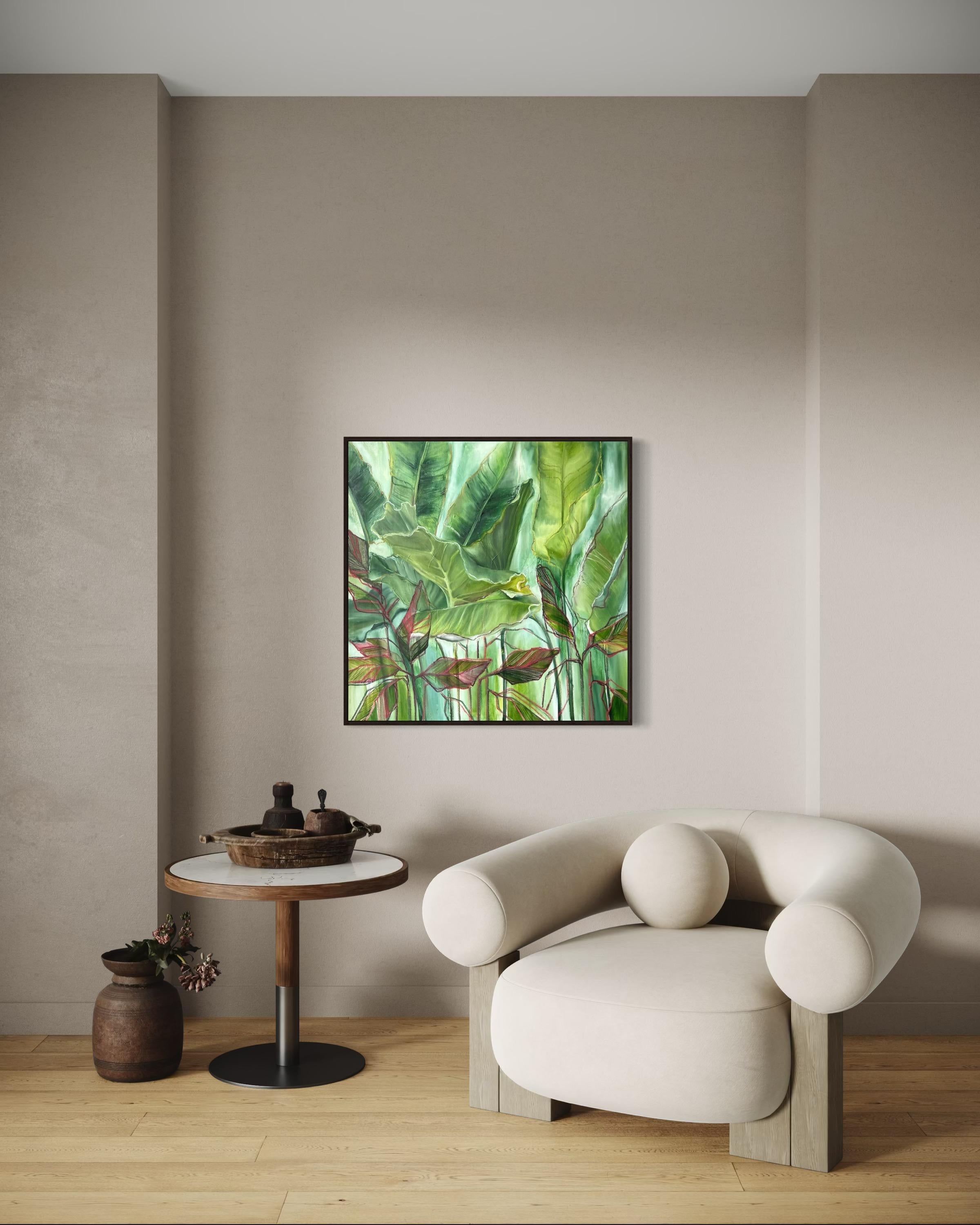 día soleado, 90x90 cm, óleo sobre lienzo en venta 2