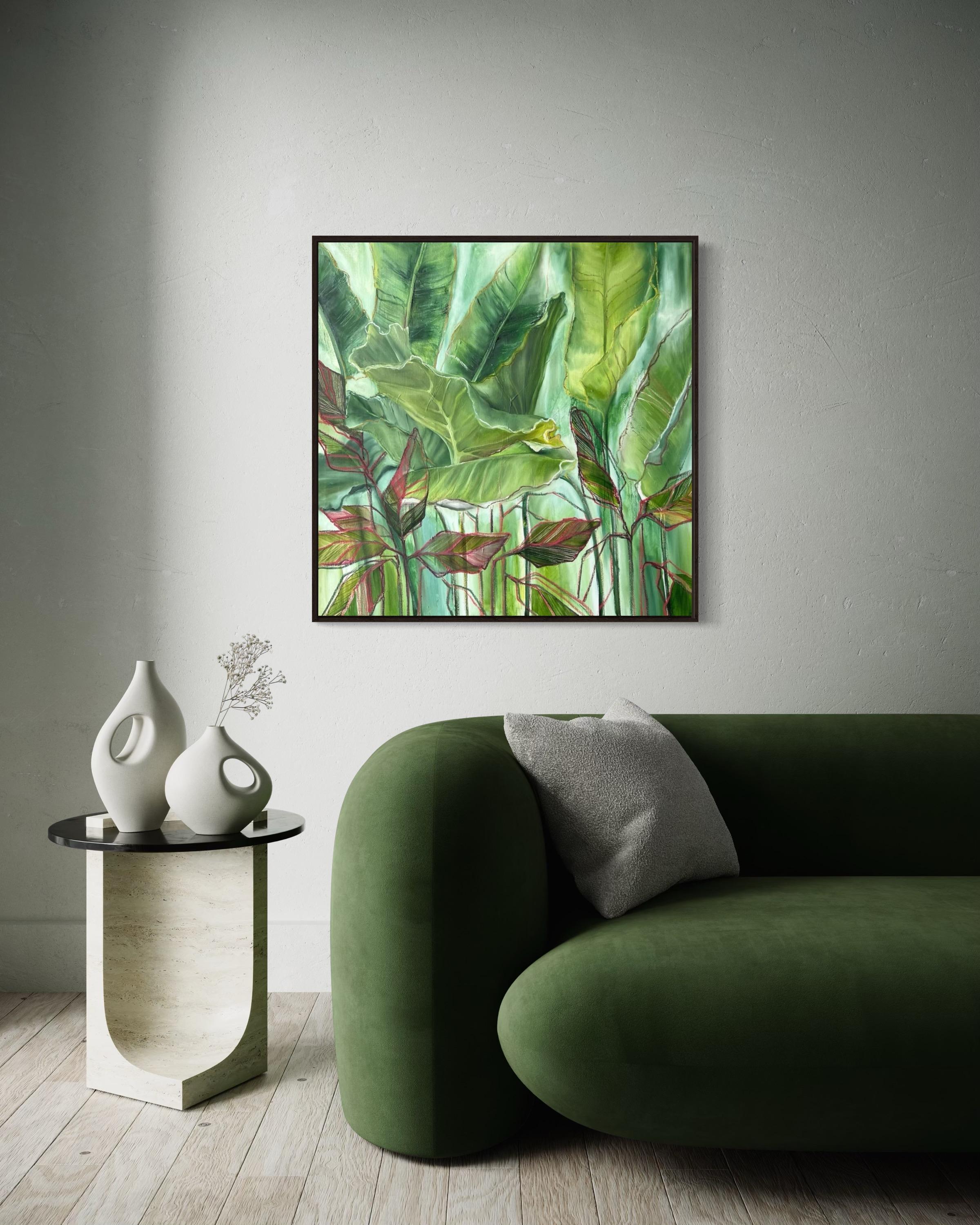 día soleado, 90x90 cm, óleo sobre lienzo en venta 3