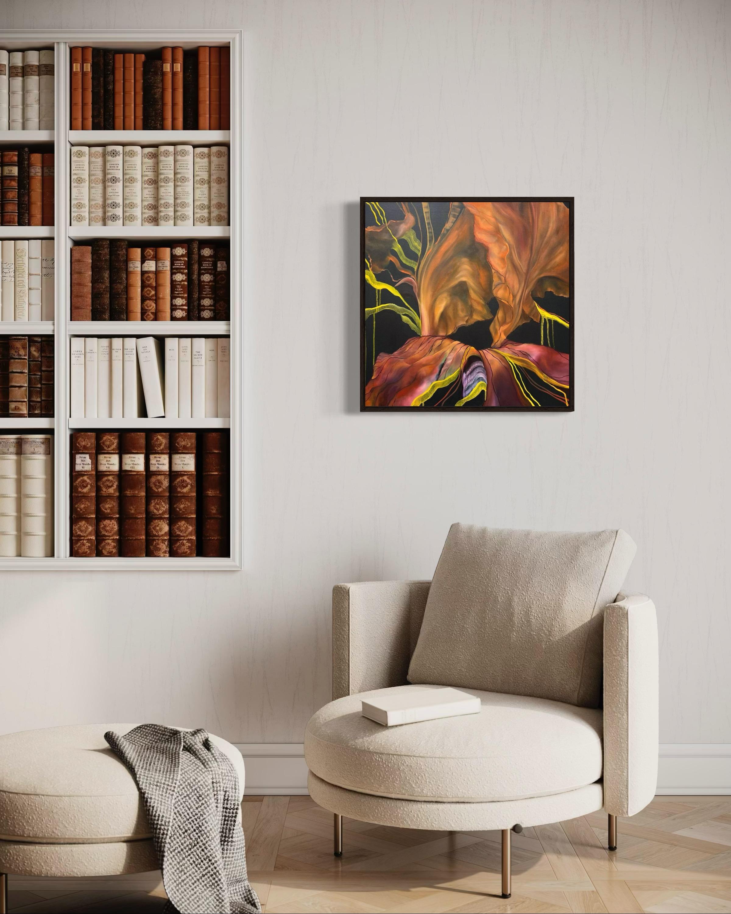 Después del atardecer, Óleo/acrílico/lienzo. 60x60 cm

Mis cuadros son un reflejo de mi espacio interior, lo llamaré jardín. ¿Cómo es este jardín? Es un poco caótica, un poco brillante, un poco abstracta, un poco ordenada, un poco dramática.
Mi