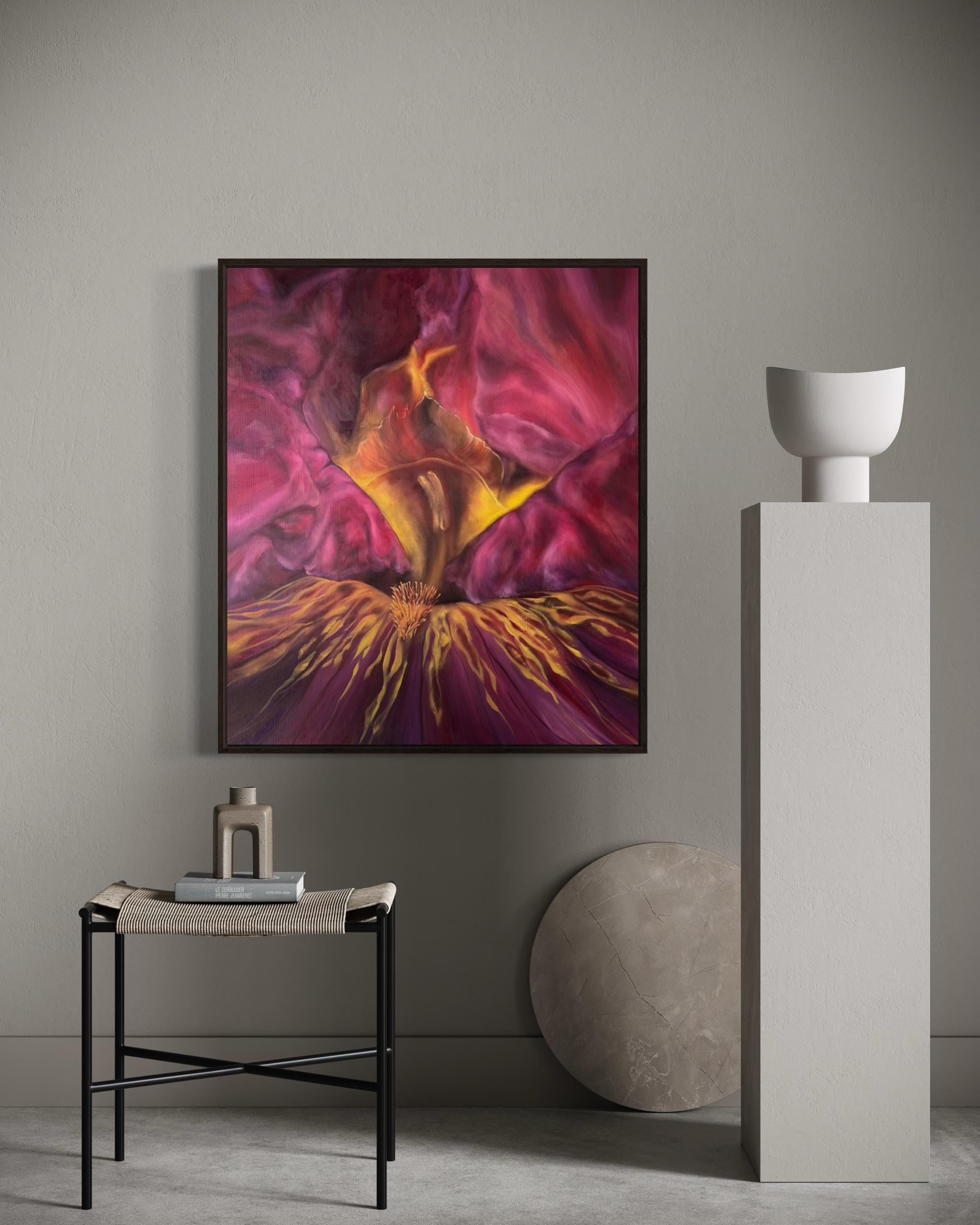 Soie de framboise, 80х70cm, huile sur toile - Contemporain Painting par Inna Sumina