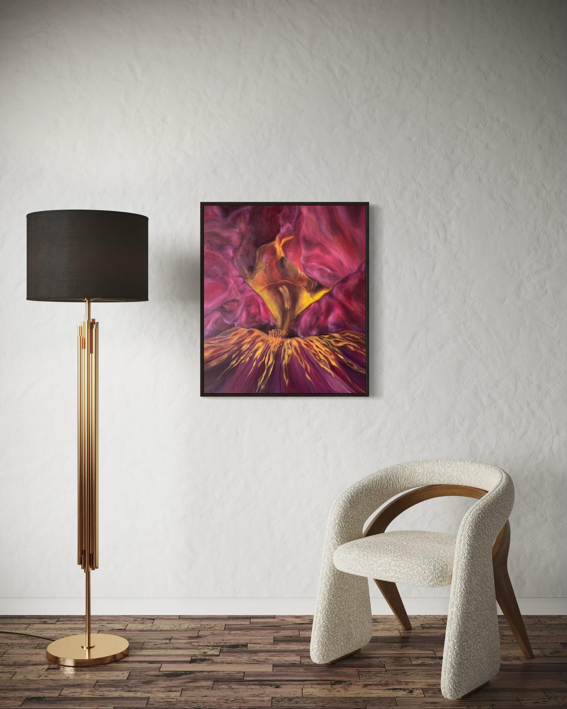 Soie de framboise, 80х70cm, huile sur toile en vente 2