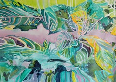 Oculto en las hojas, 100x140 cm, óleo/lienzo