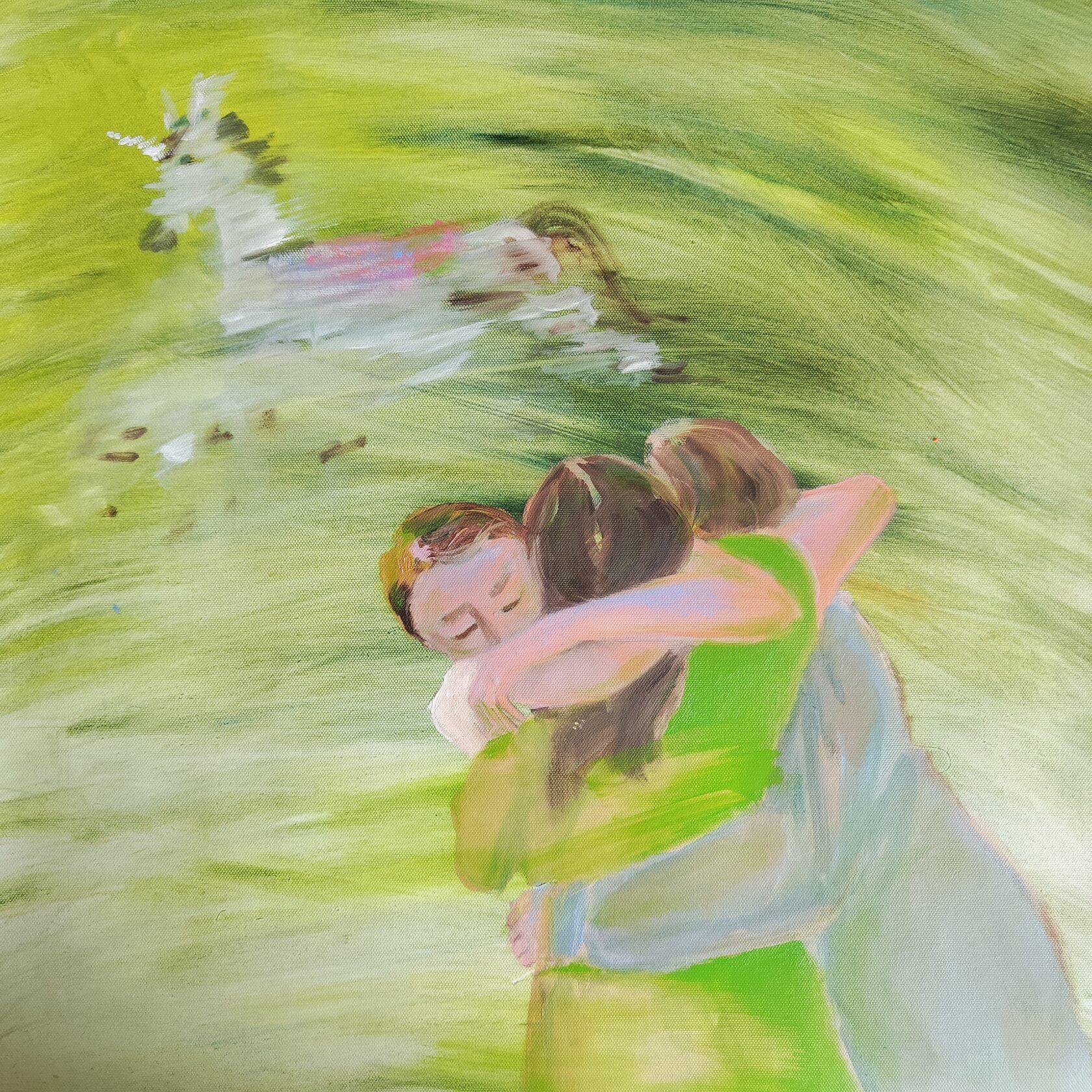 Carrusel, 43x43 cm, óleo/acrílico/lienzo - Art de Nadezhda Prades