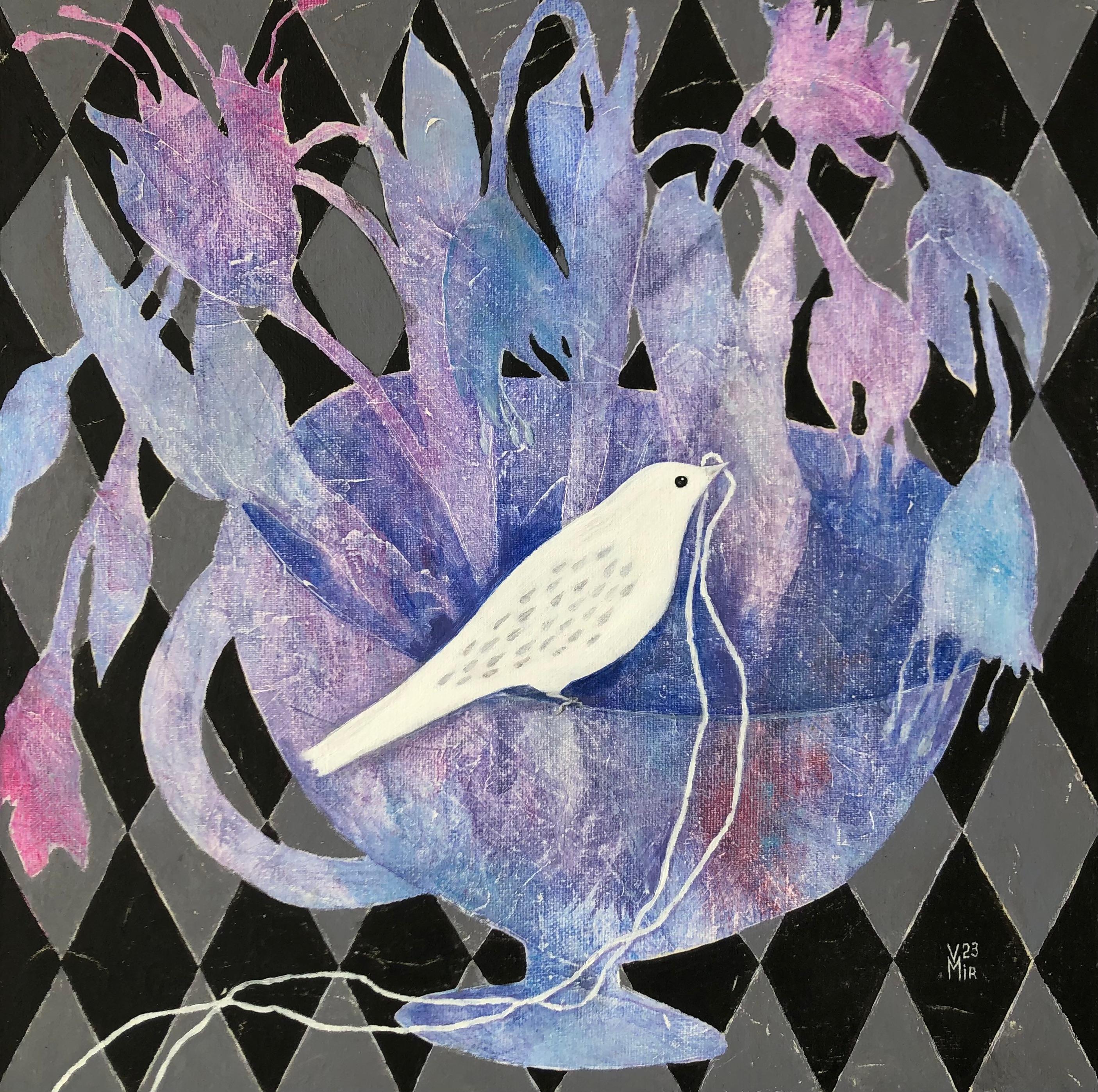 Guardián, 40x40 cm, acrílico sobre lienzo - Painting de Valentina Mir