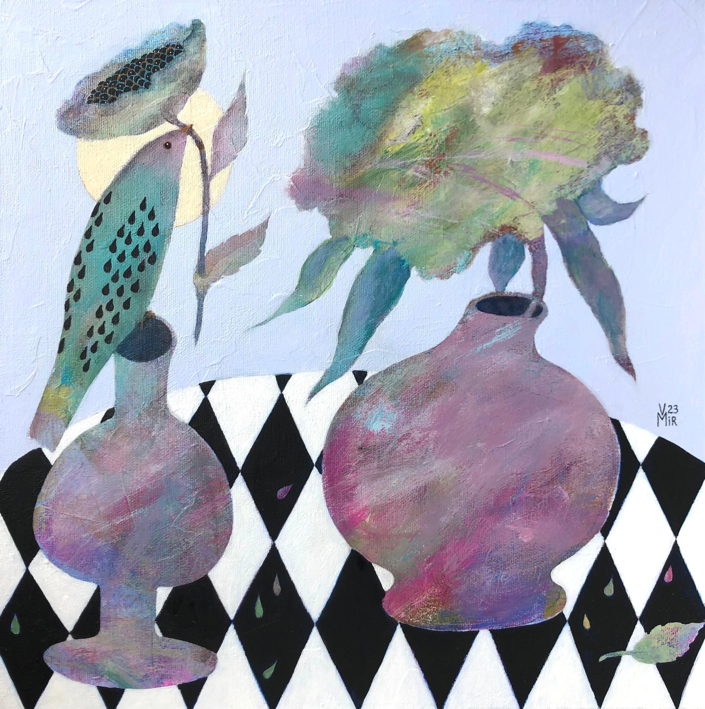 Guardián, 40x40 cm, acrílico sobre lienzo - Painting de Valentina Mir