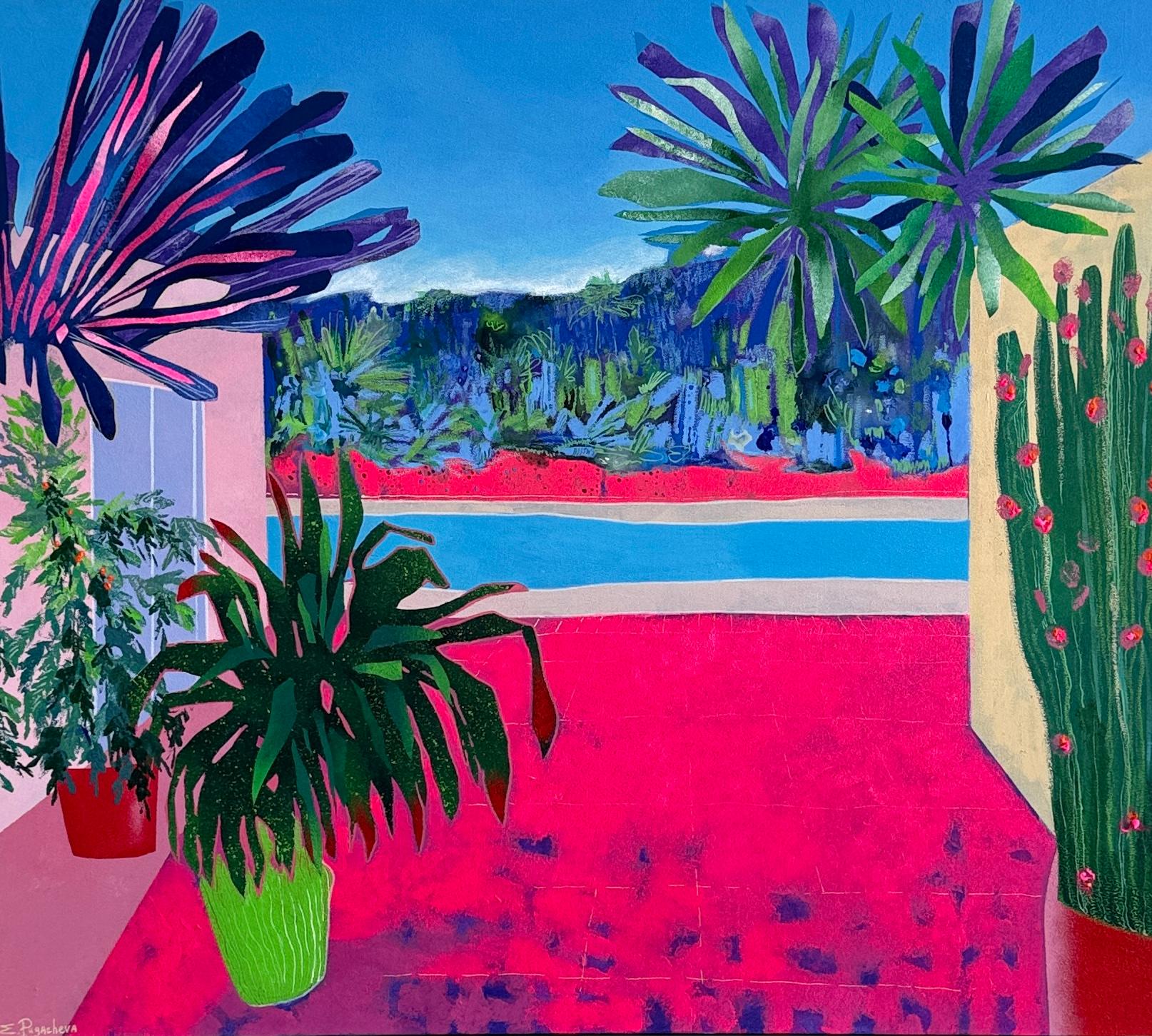 Coworking, 80x90 cm, acrylique  sur toile - Painting de Elizeveta Pugacheva
