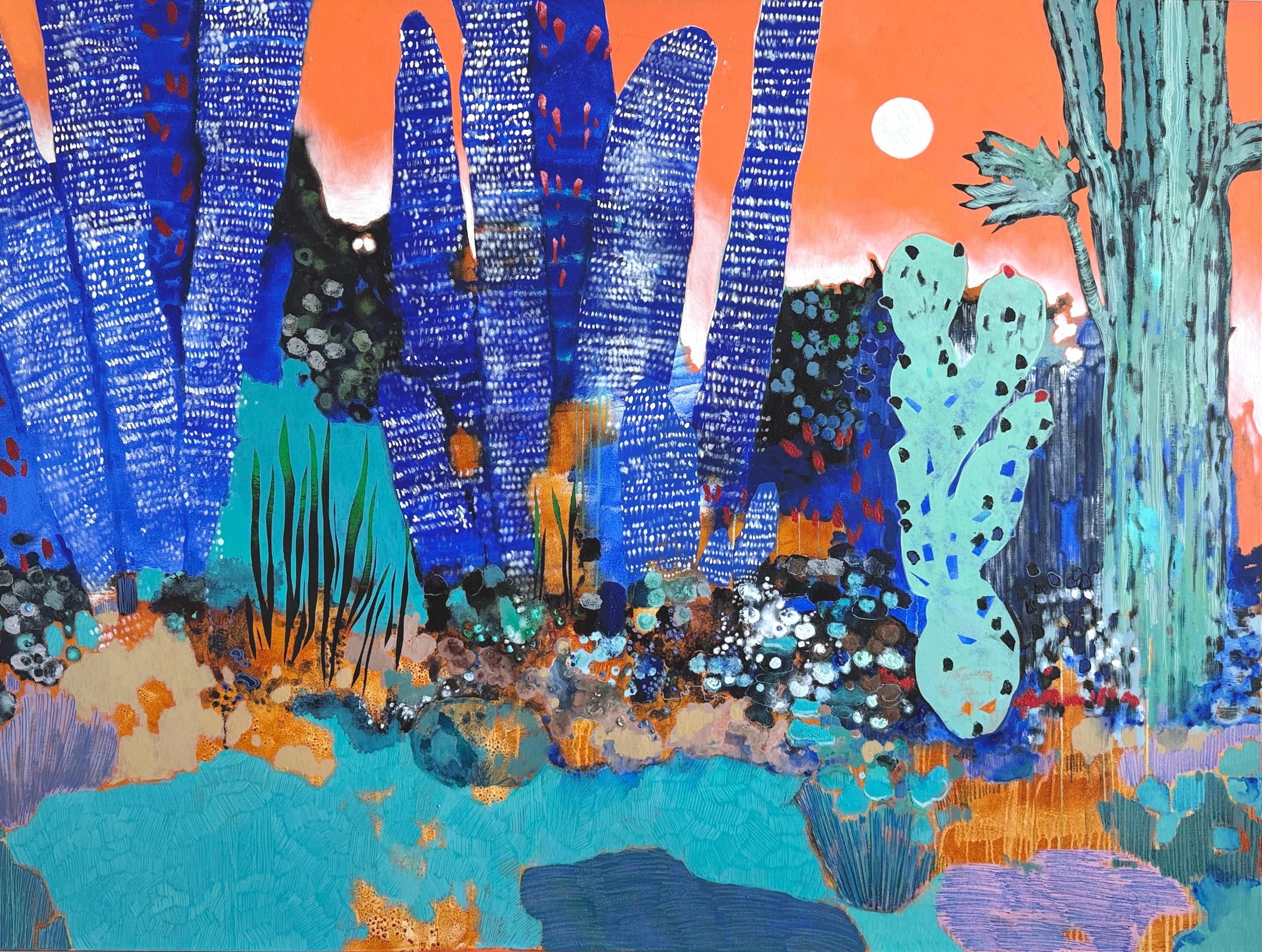 Chaleur, 120x160 cm, acrylique  sur toile - Art de Elizeveta Pugacheva
