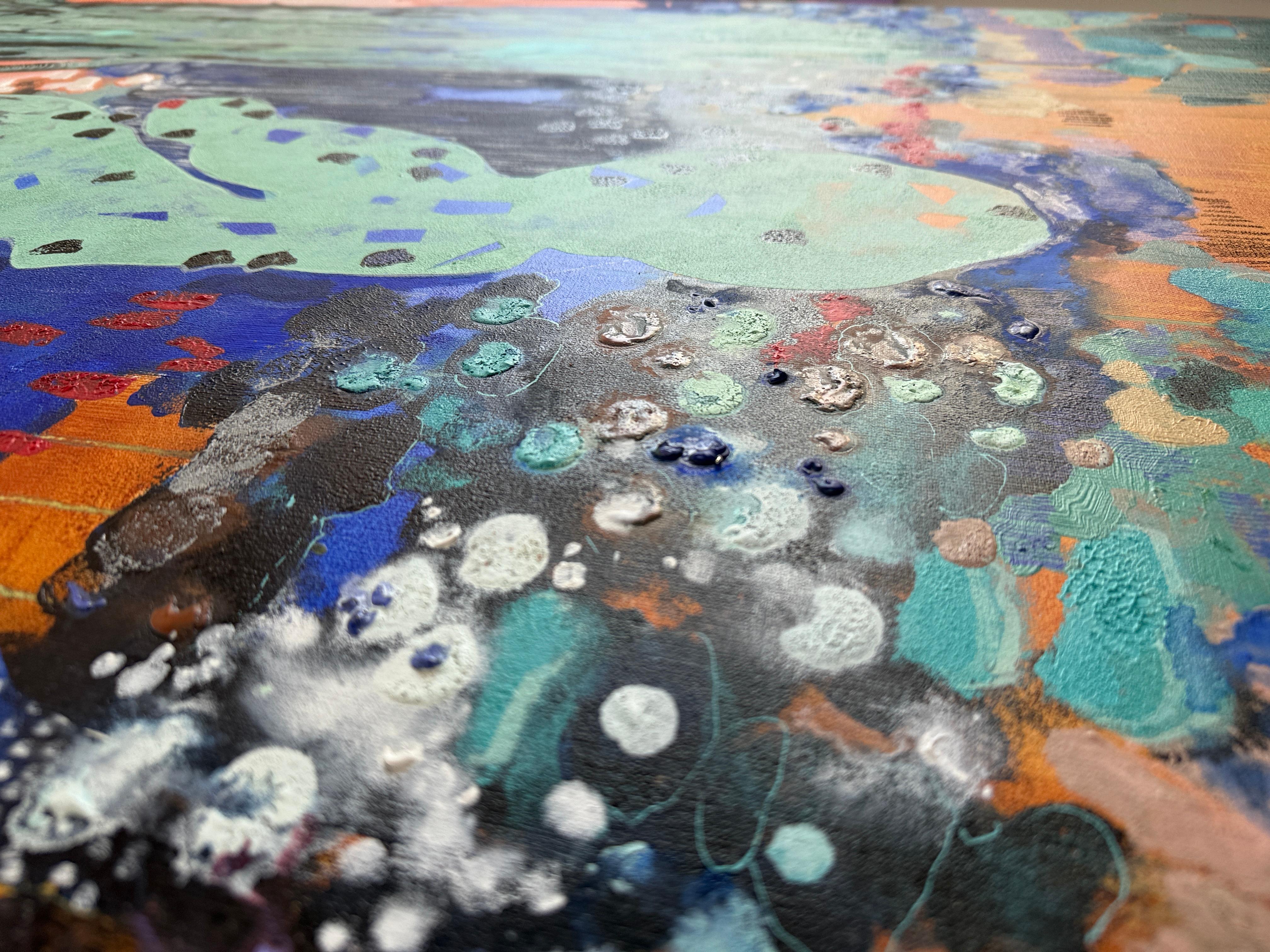 Chaleur, 120x160 cm, acrylique  sur toile - Contemporain Art par Elizeveta Pugacheva