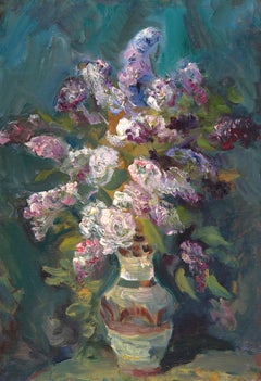Lilas, 64 x44 cm, huile sur toile