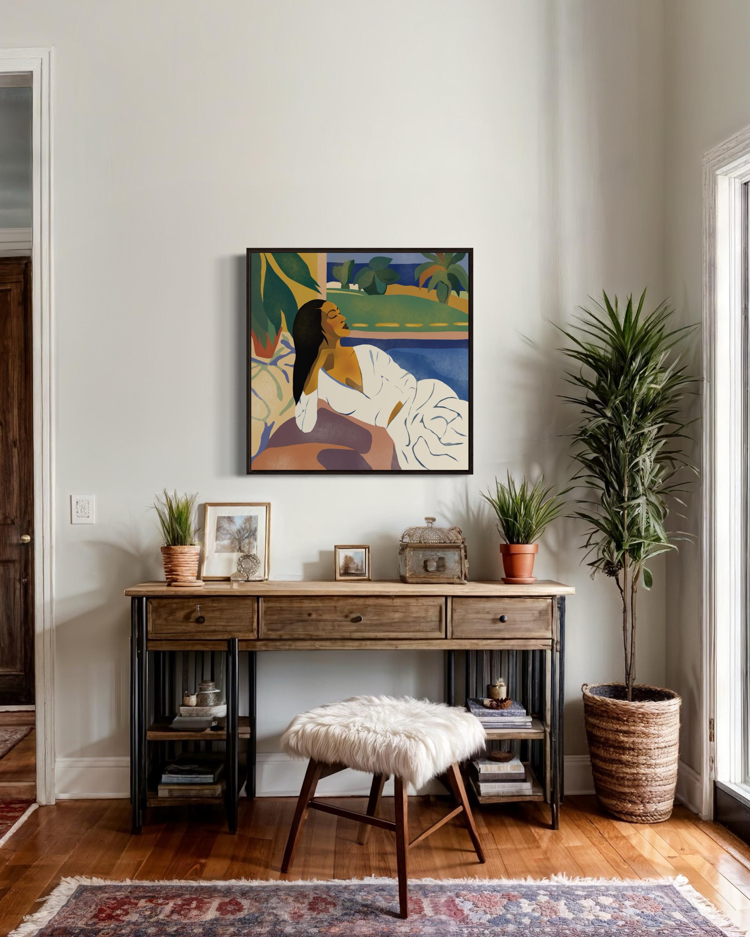 Sommerzeit, 70x70cm, Druck auf Leinwand. Auflage 20 Teile. im Angebot 3