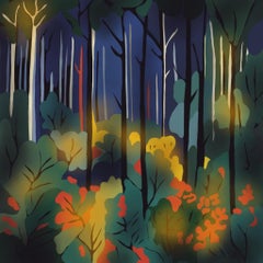 Mysterious forest , 70x70cm, print on canvas.Edition 20 pcs.