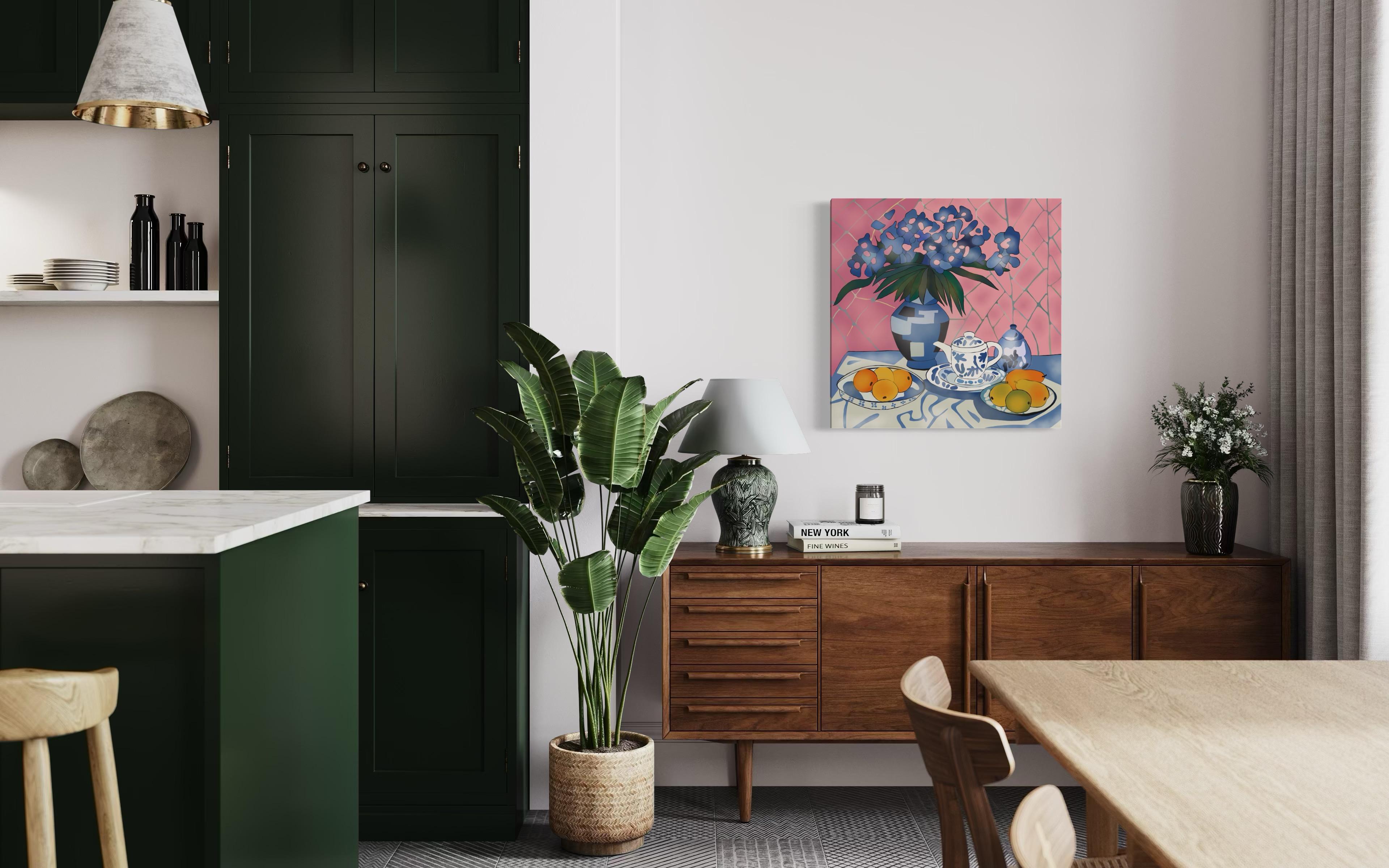 Stillleben, 70x70cm, Druck auf Leinwand. Auflage 20 Teile. (Pop-Art), Print, von Nina Tsoriti