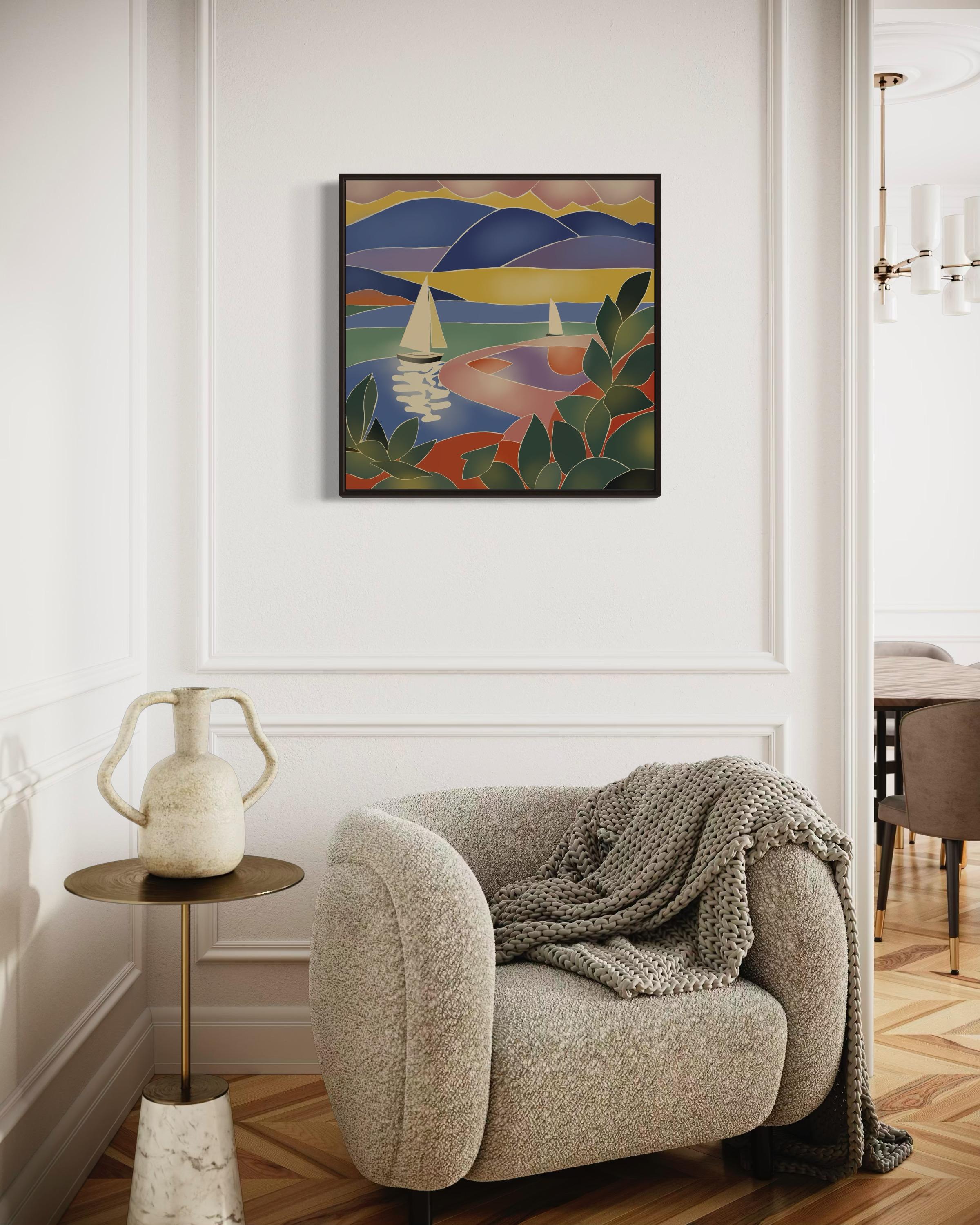 Seascape , 70x70cm, impression sur toile, édition 20 pcs. - Pop Art Art par Nina Tsoriti